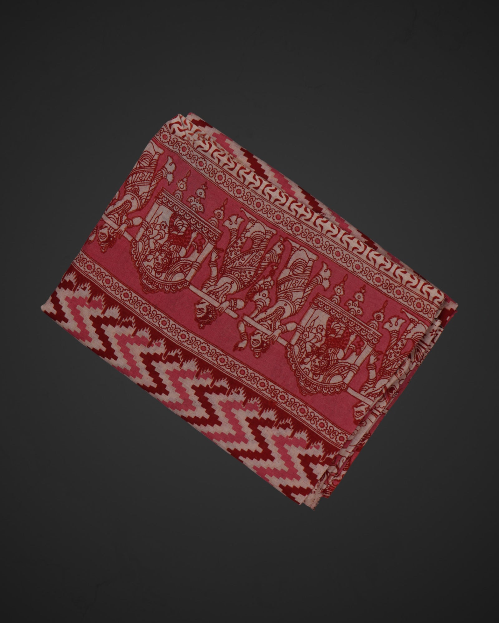 Pink Kalamkari Printed Cotton Saree