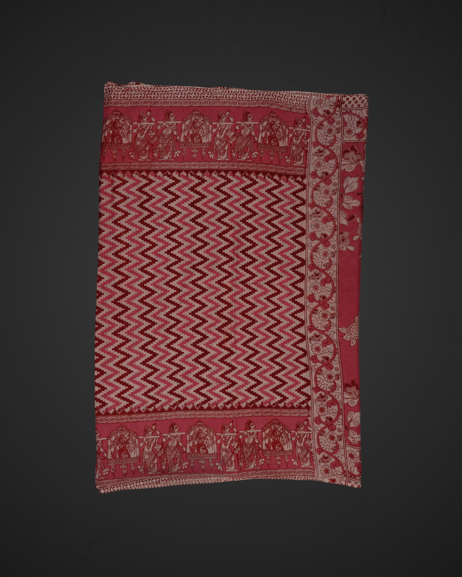 Pink Kalamkari Printed Cotton Saree