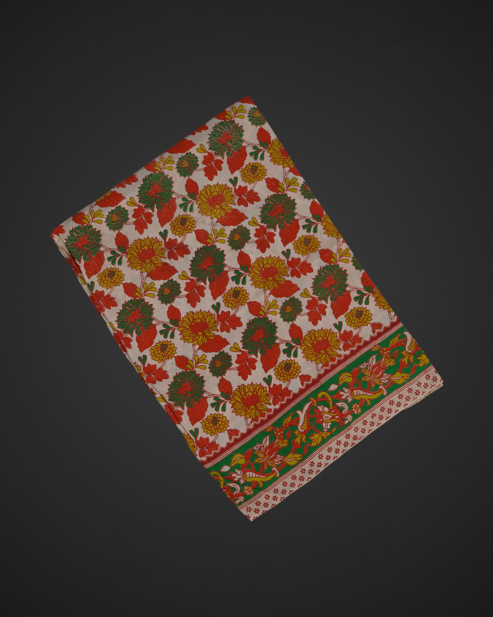 Cream Silk Kalamkari Printed Saree
