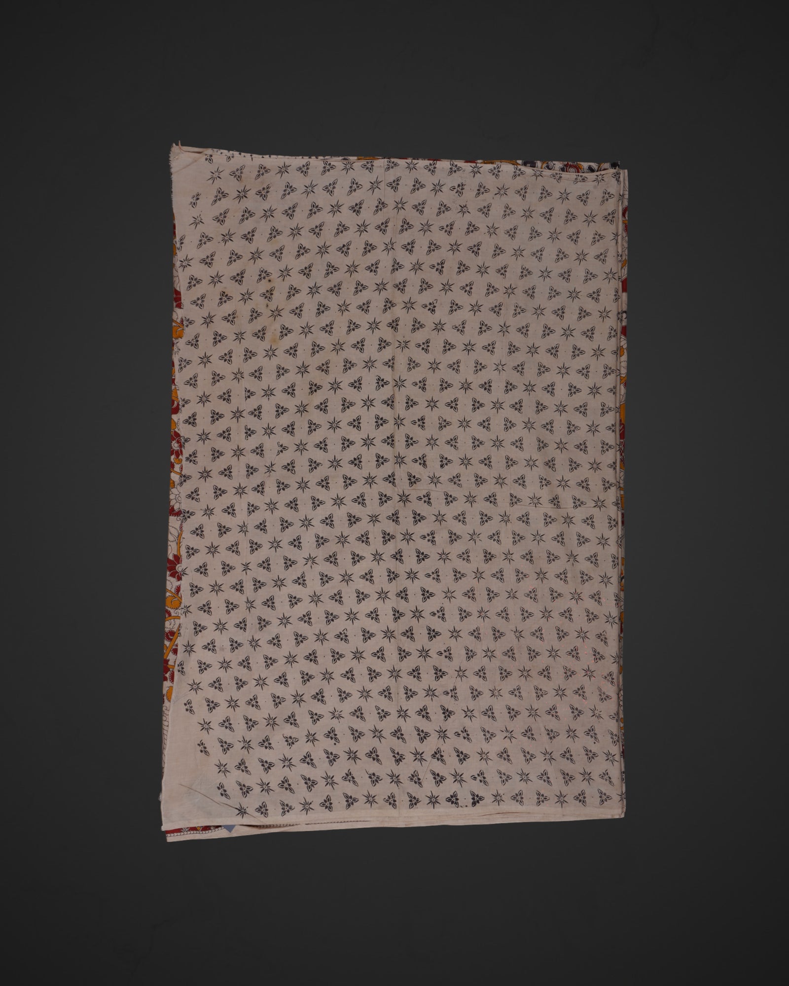 Cream Kalamkari Cotton Printed Saree