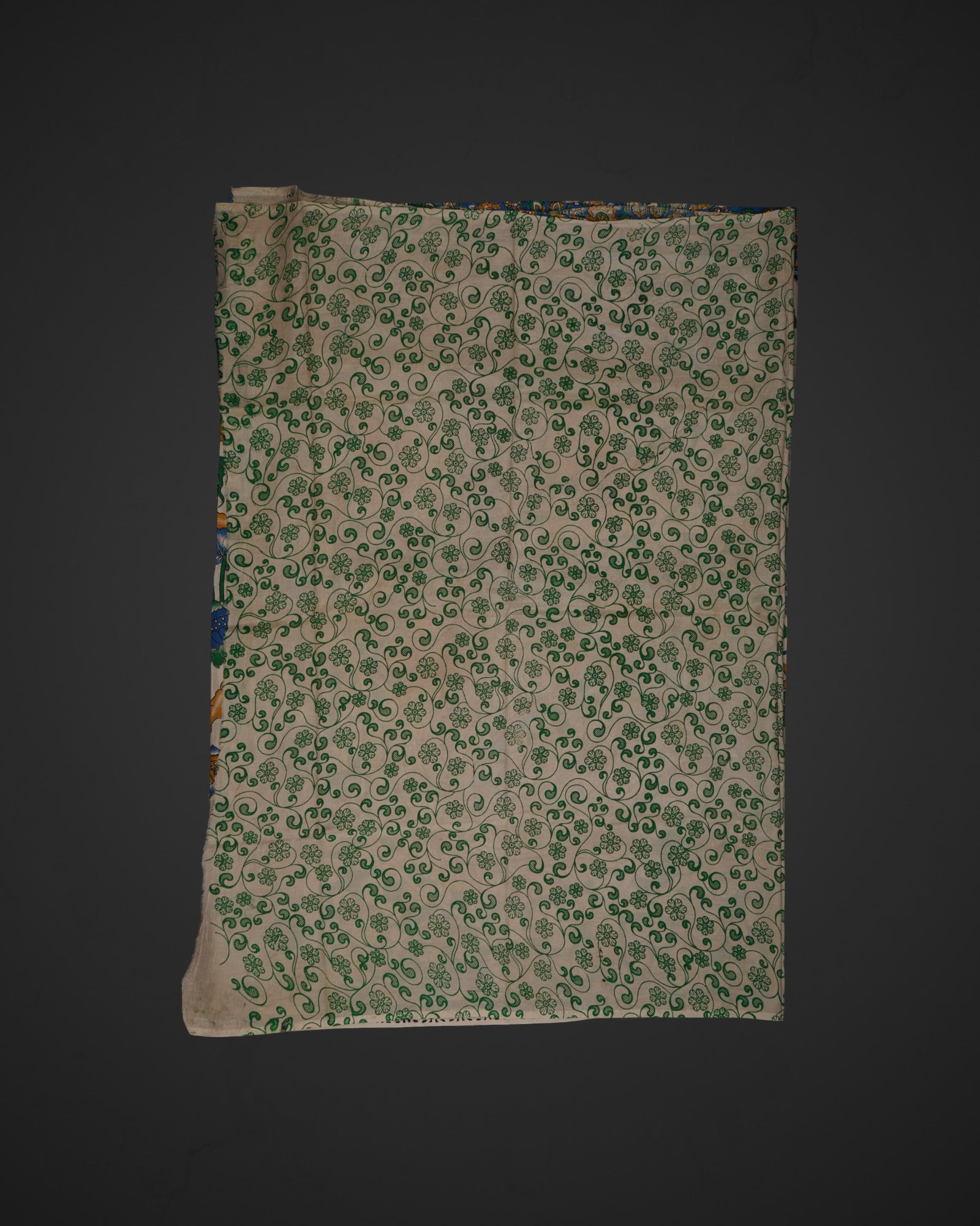 Cream Kalamkari Silk Printed Saree