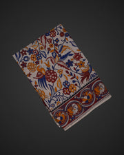 Cream Silk Kalamkari Floral Saree