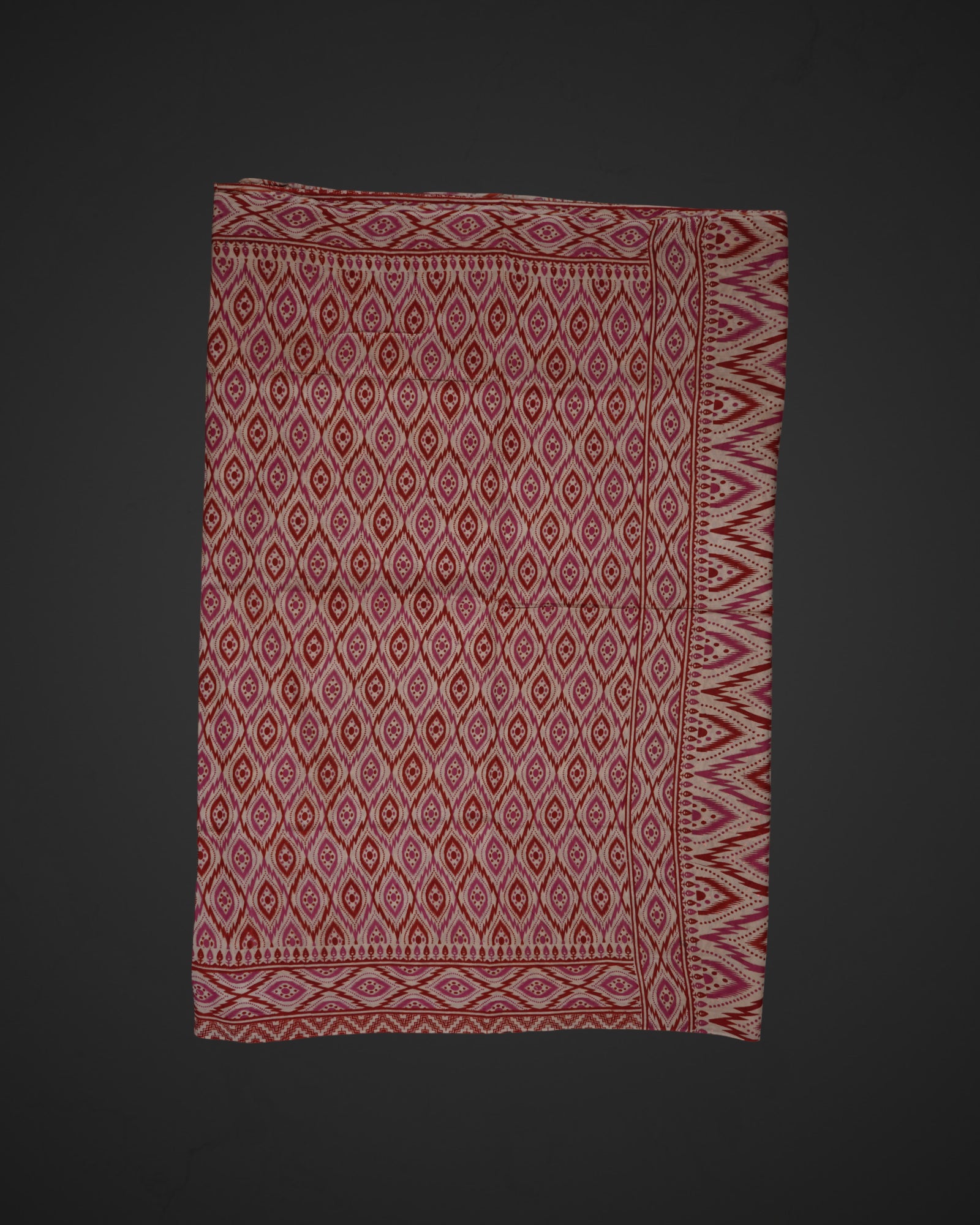 Cream Silk Kalamkari Ikkat Saree