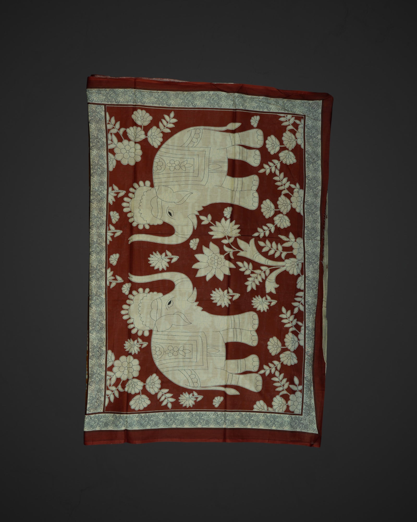 Floral Kalamkari Cotton Printed Saree