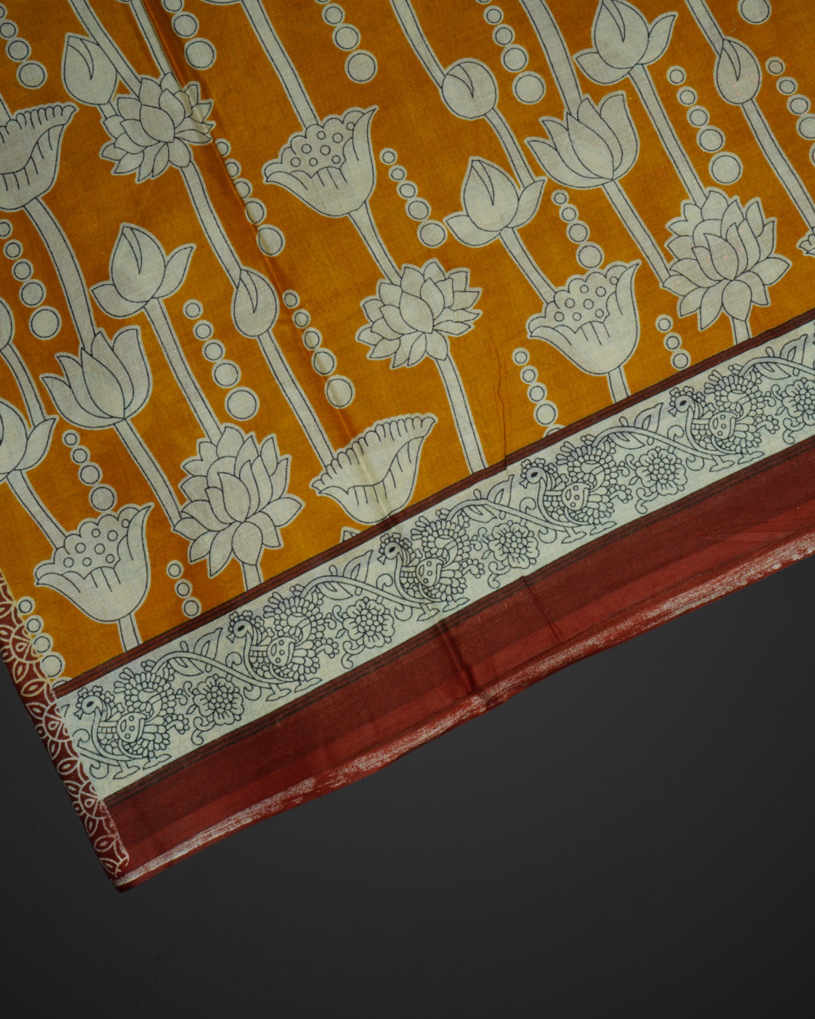 Floral Kalamkari Cotton Printed Saree