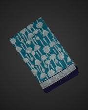 Blue Kalamkari Cotton Floral Lotus Saree