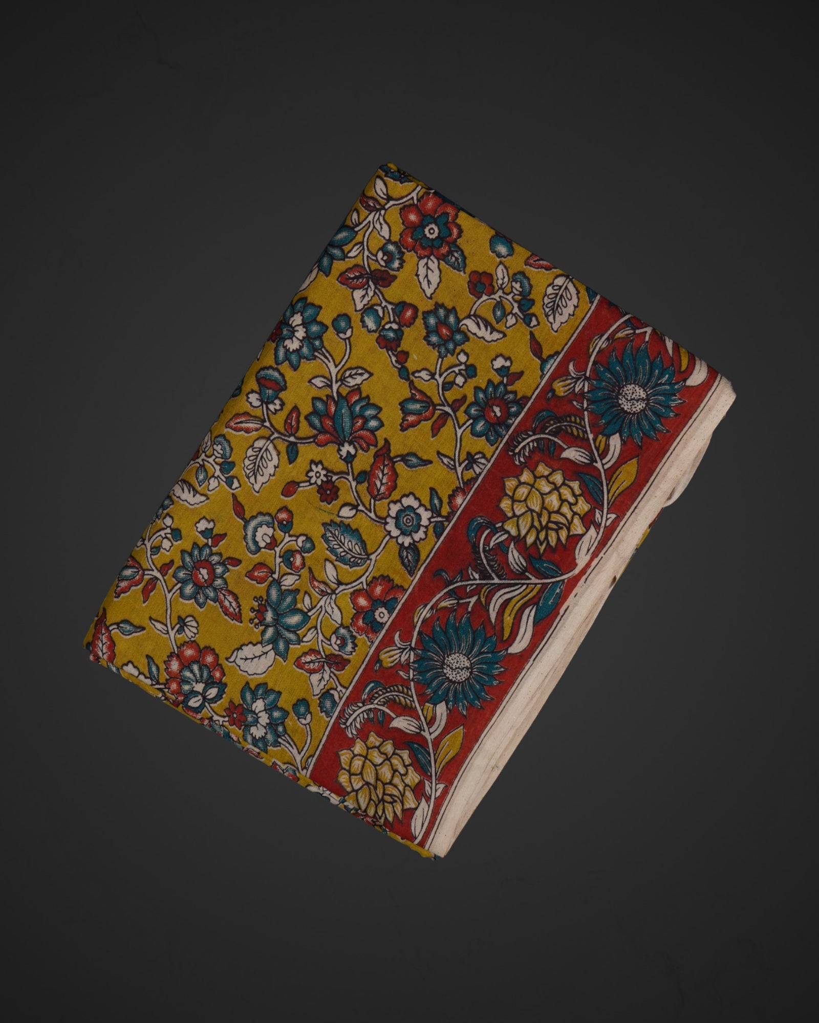 Yellow Cotton Kalamkari Printed Saree