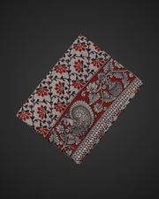 Off White Cotton Kalamkari Nature Print Saree
