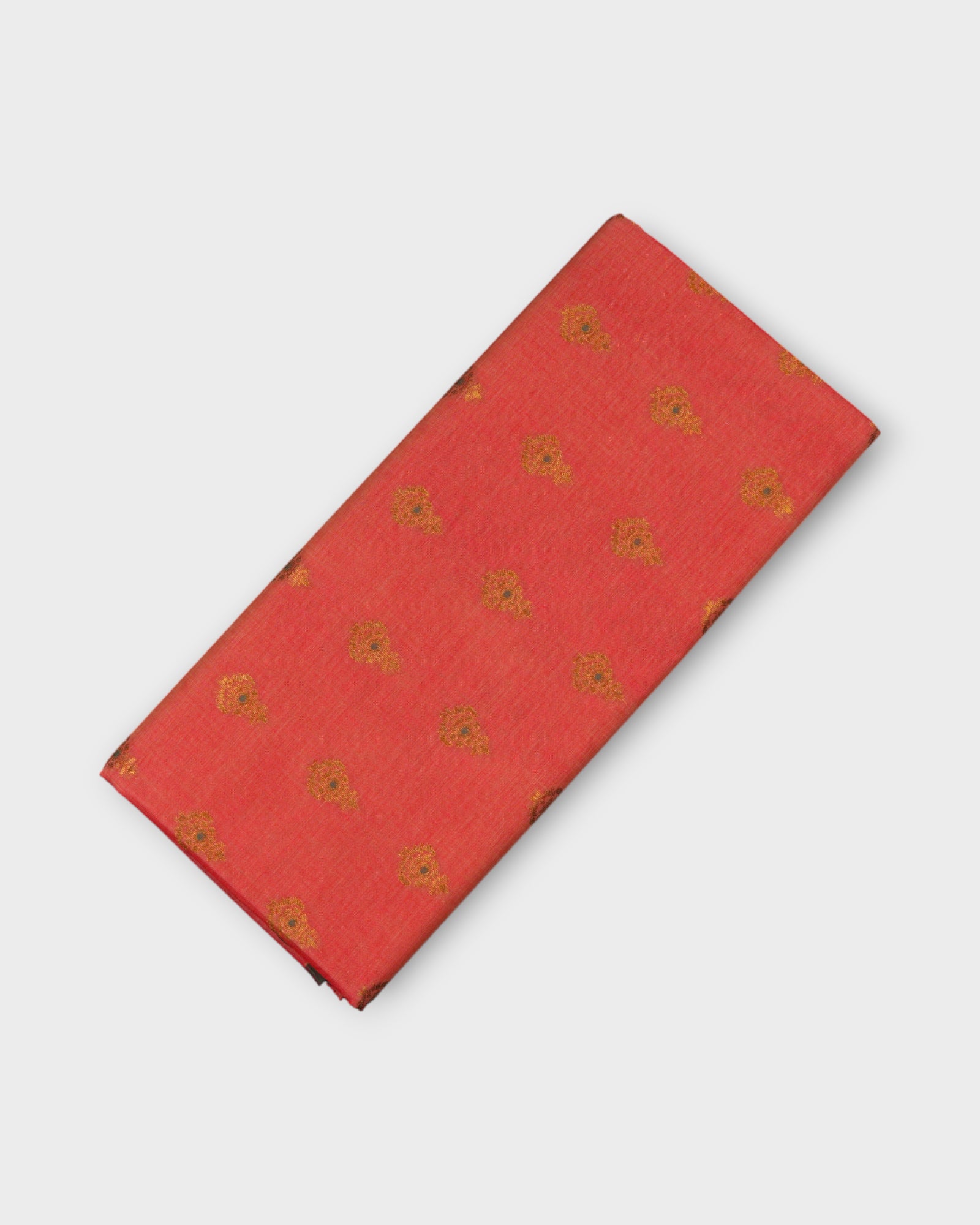 Venkatgiri Peach Cotton Saree With Gold Zari