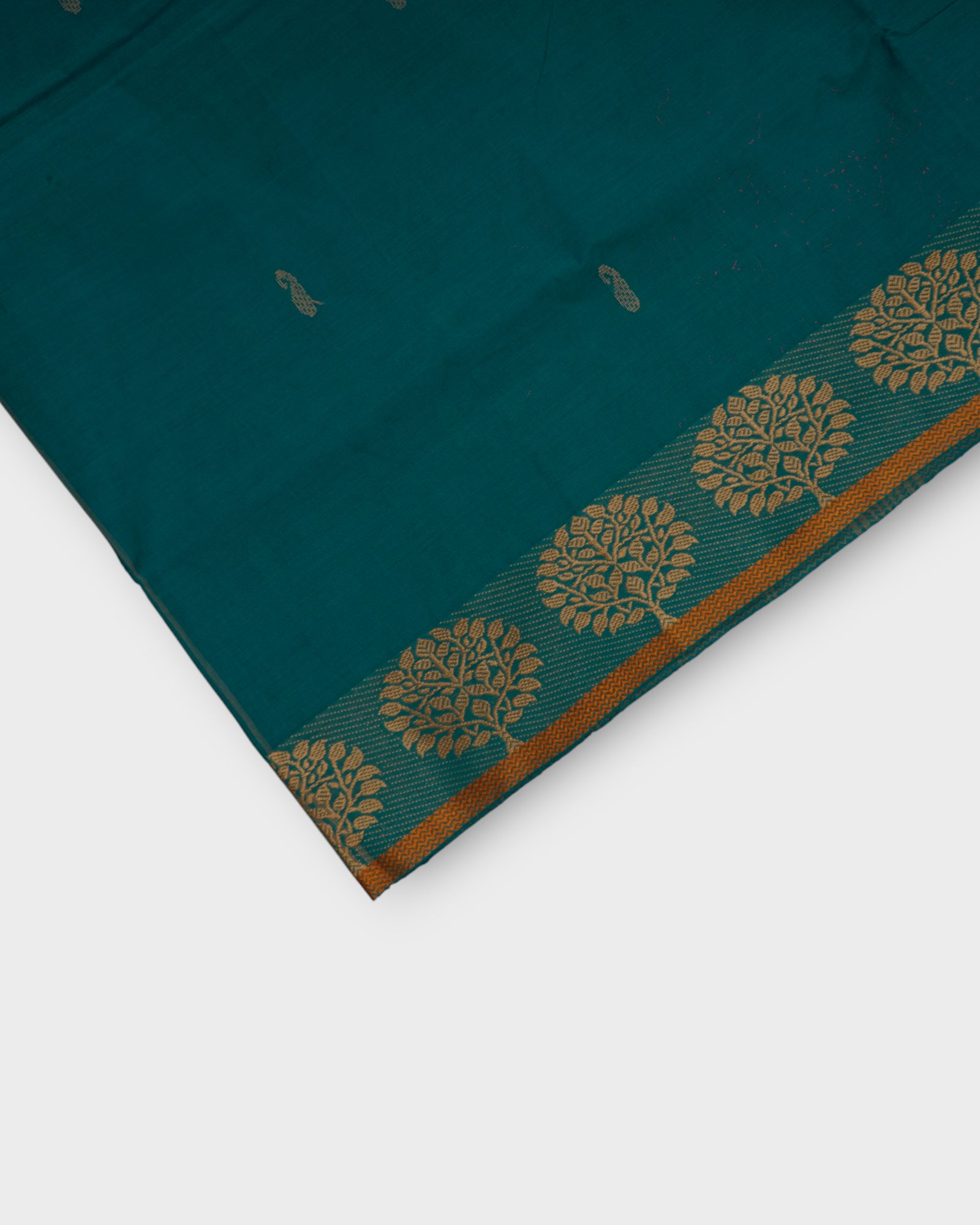 Peacock Green Print Venkatagiri Cotton Saree