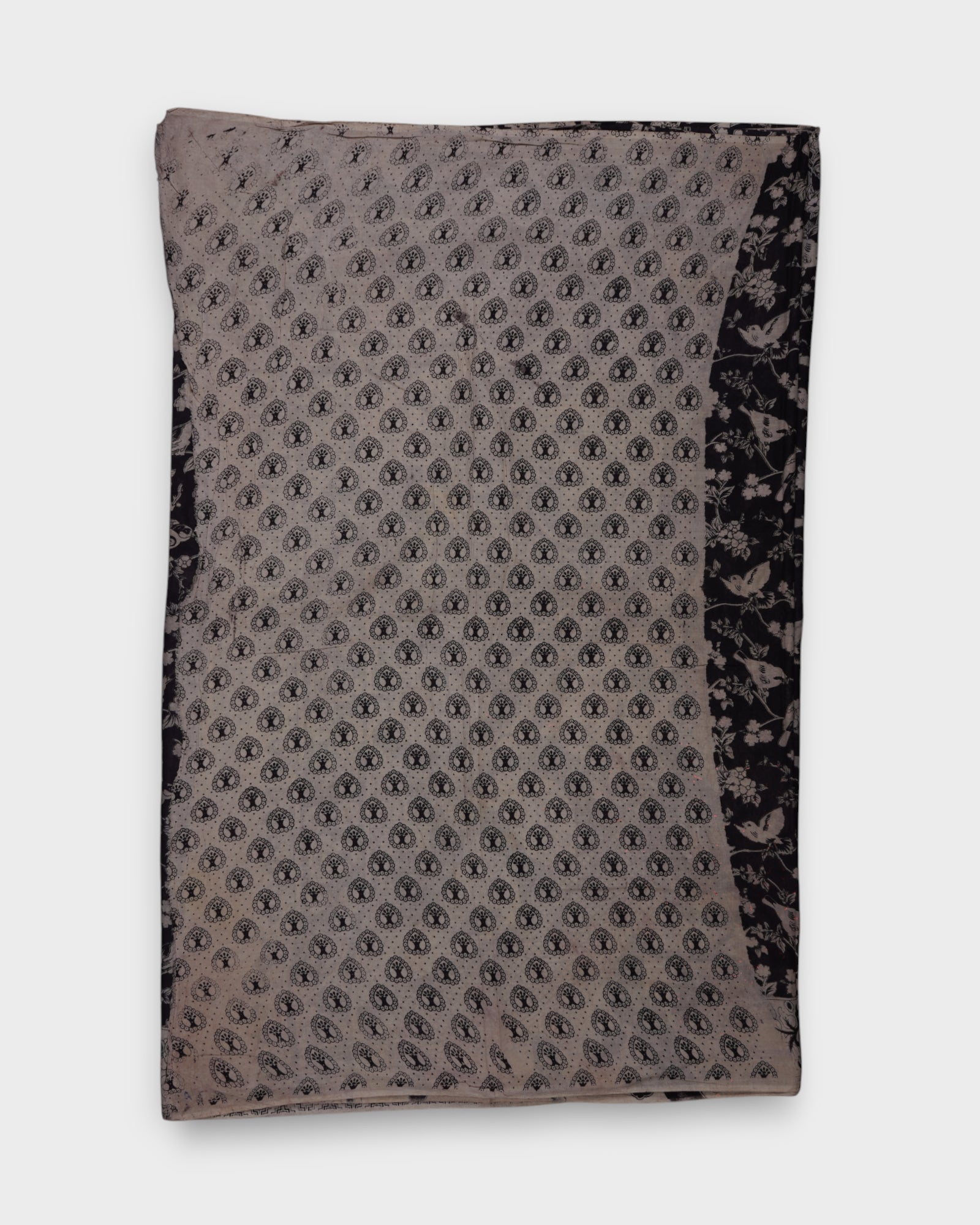 Cream Kalamkari Silk Saree With Bird Motifs