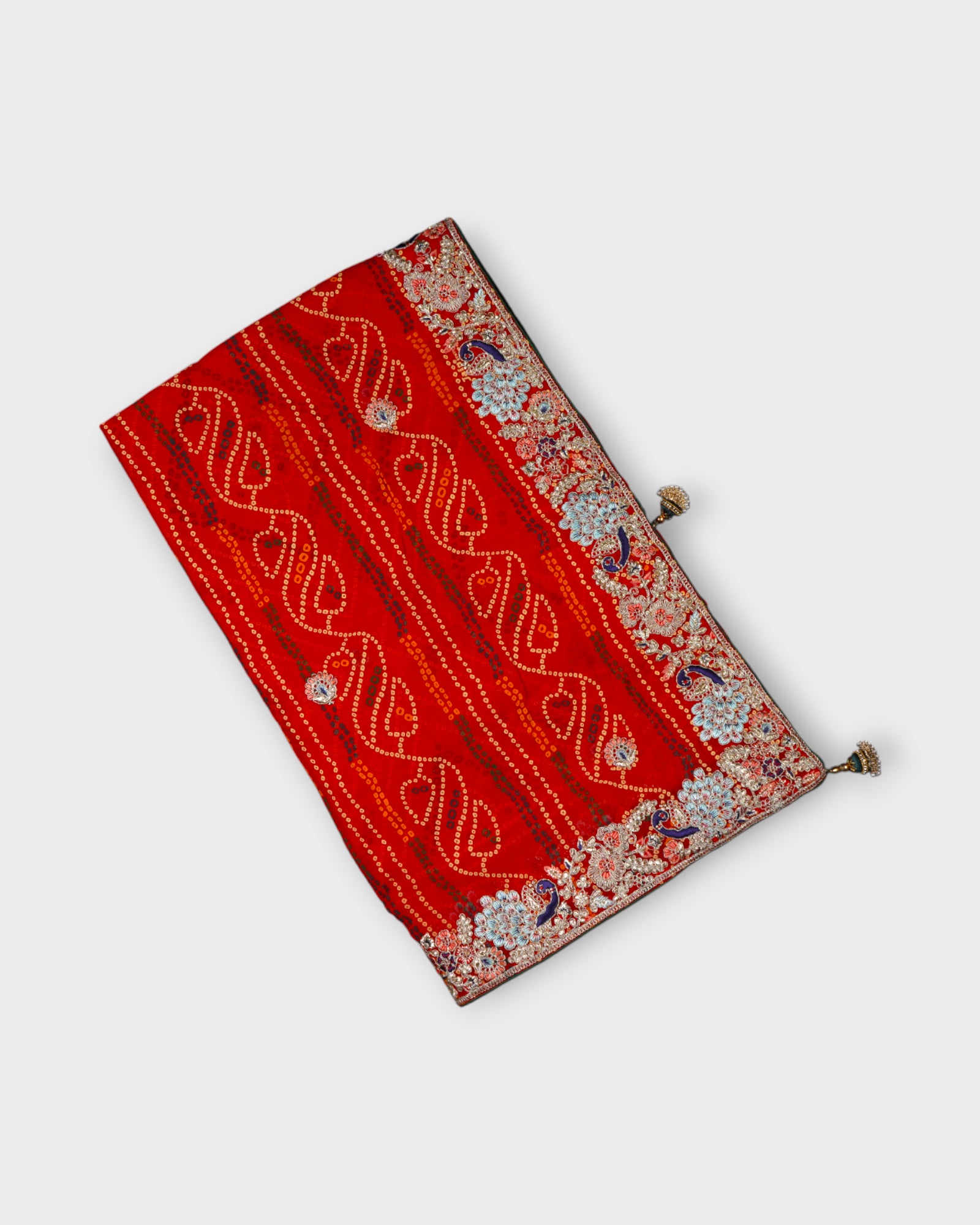 Red Lightweight Georgette Bandhani Saree