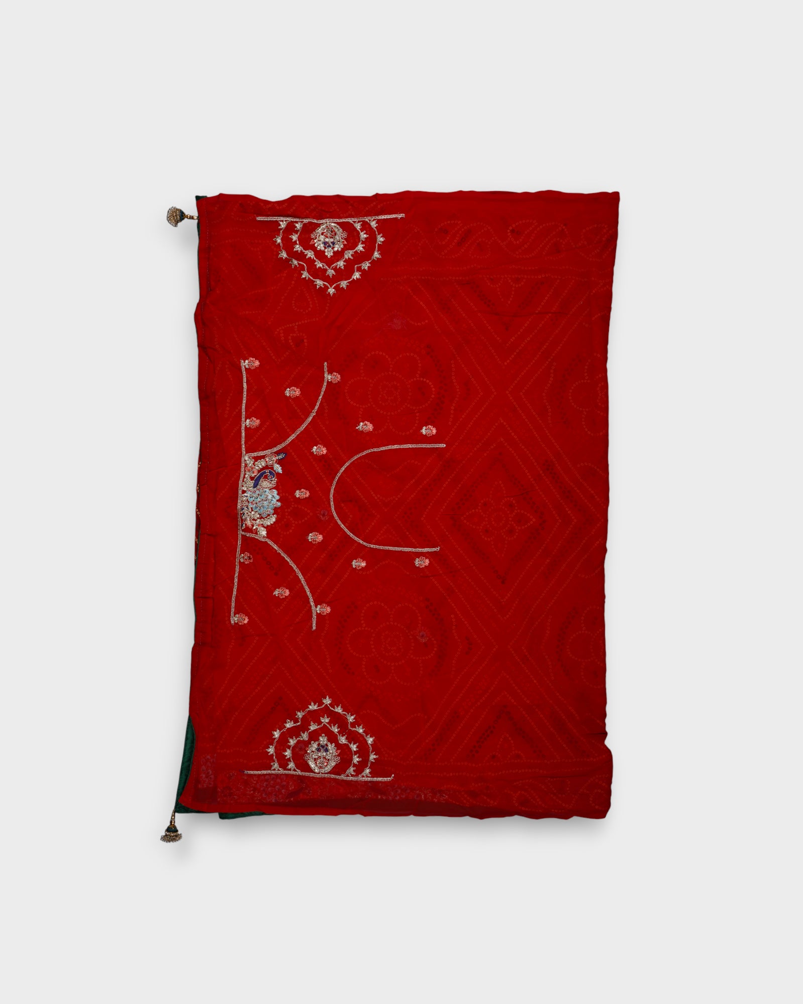 Red Lightweight Georgette Bandhani Saree