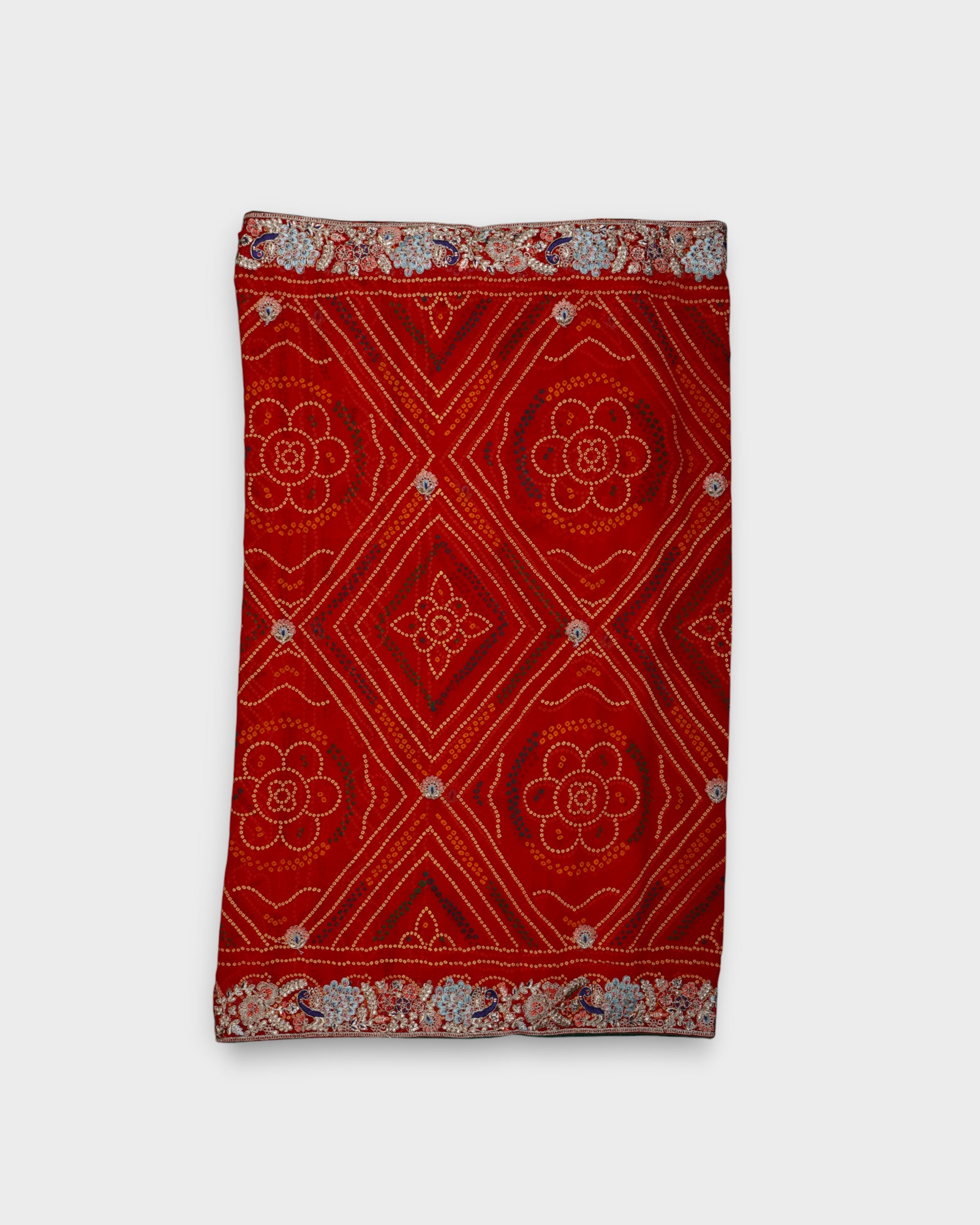 Red Lightweight Georgette Bandhani Saree