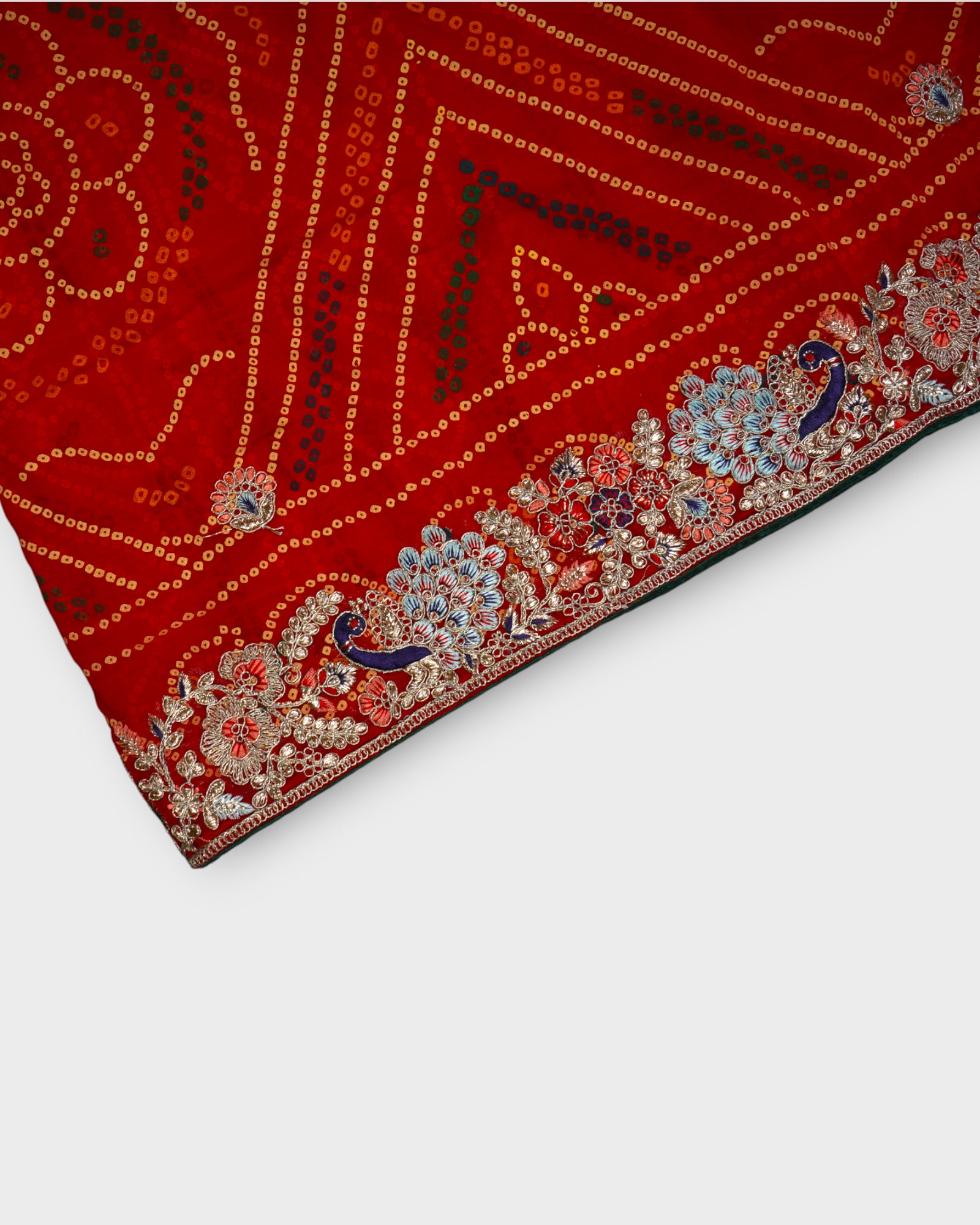 Red Lightweight Georgette Bandhani Saree