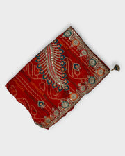 Red Bandhani Georgette Printed Saree