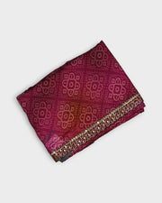 Purple Bandhani Pencil Crepe Saree