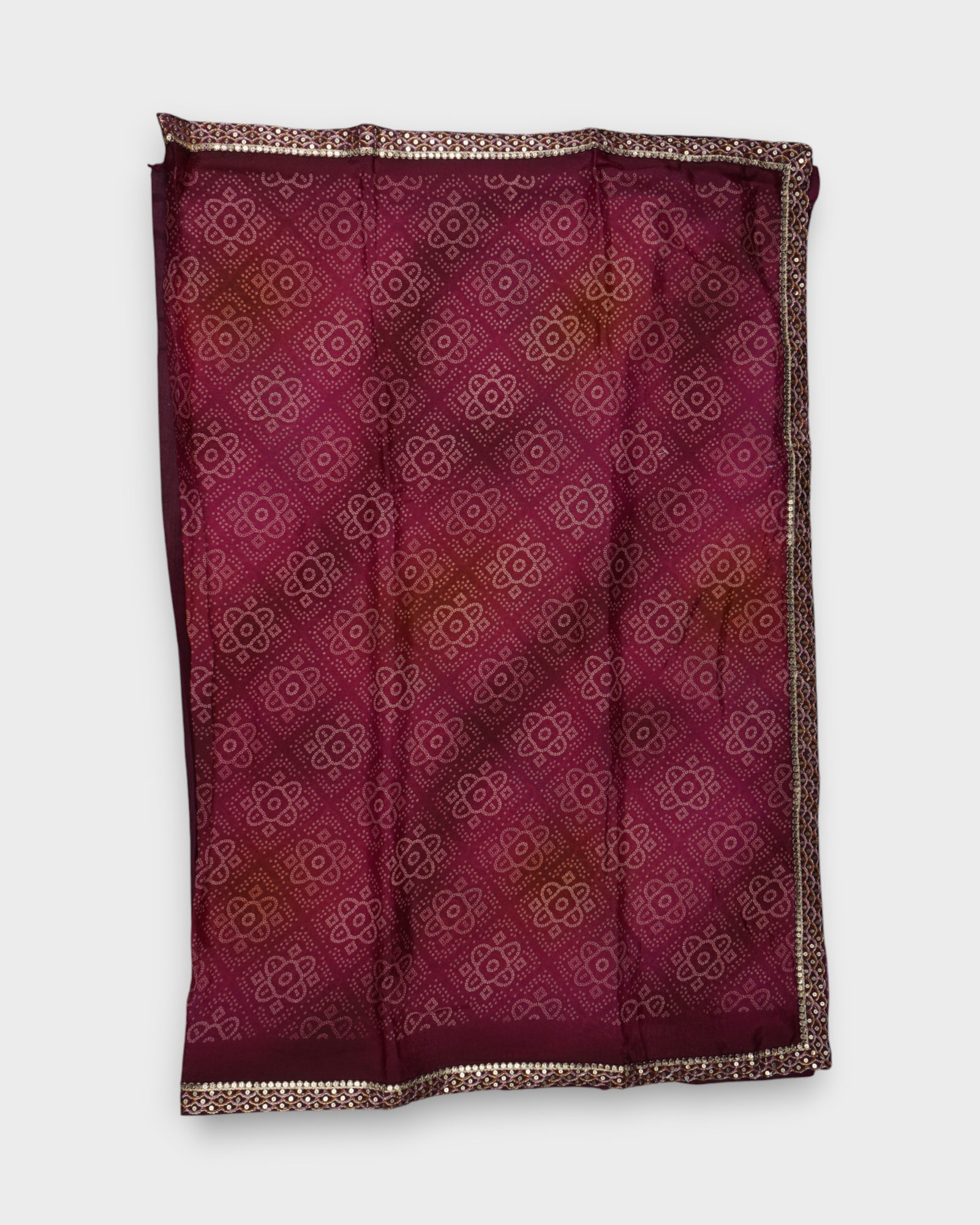 Purple Bandhani Pencil Crepe Saree
