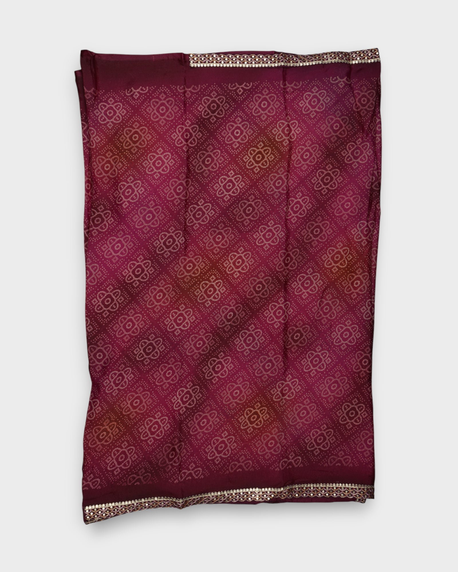 Purple Bandhani Pencil Crepe Saree