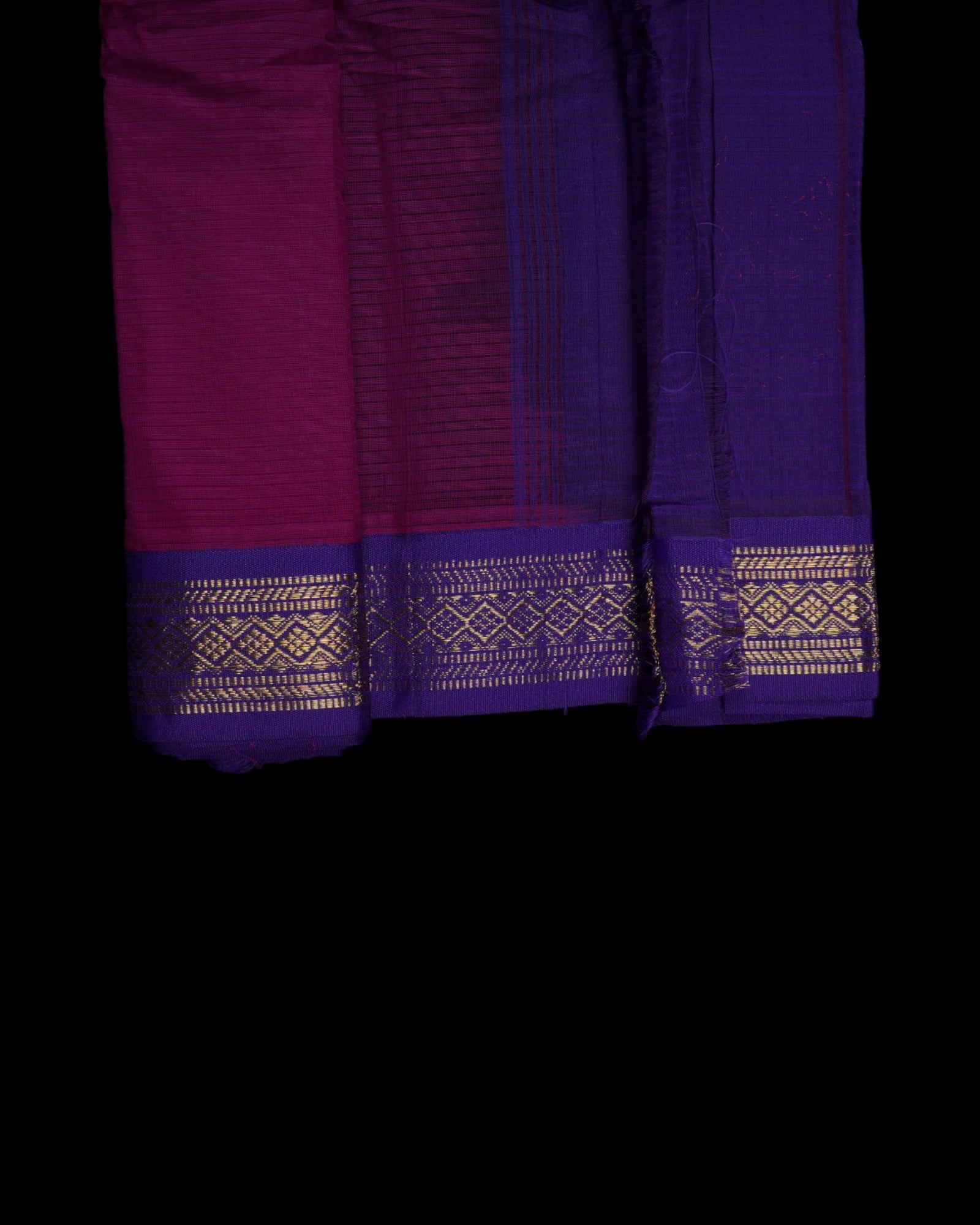Magenta Cotton Handwoven Gadwal Saree