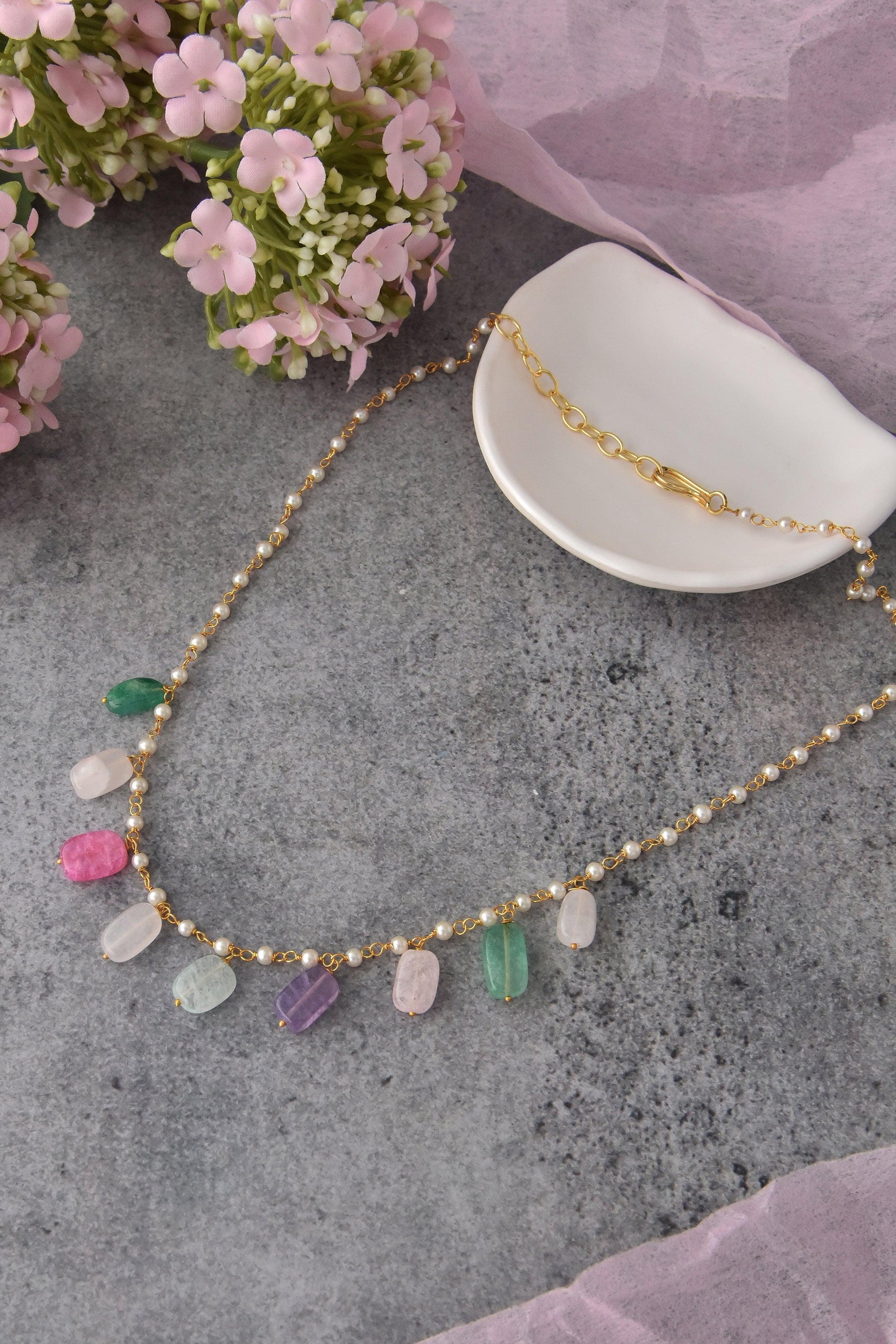 Golden Kaleidoscope Multicolor Necklace - Dyulokha