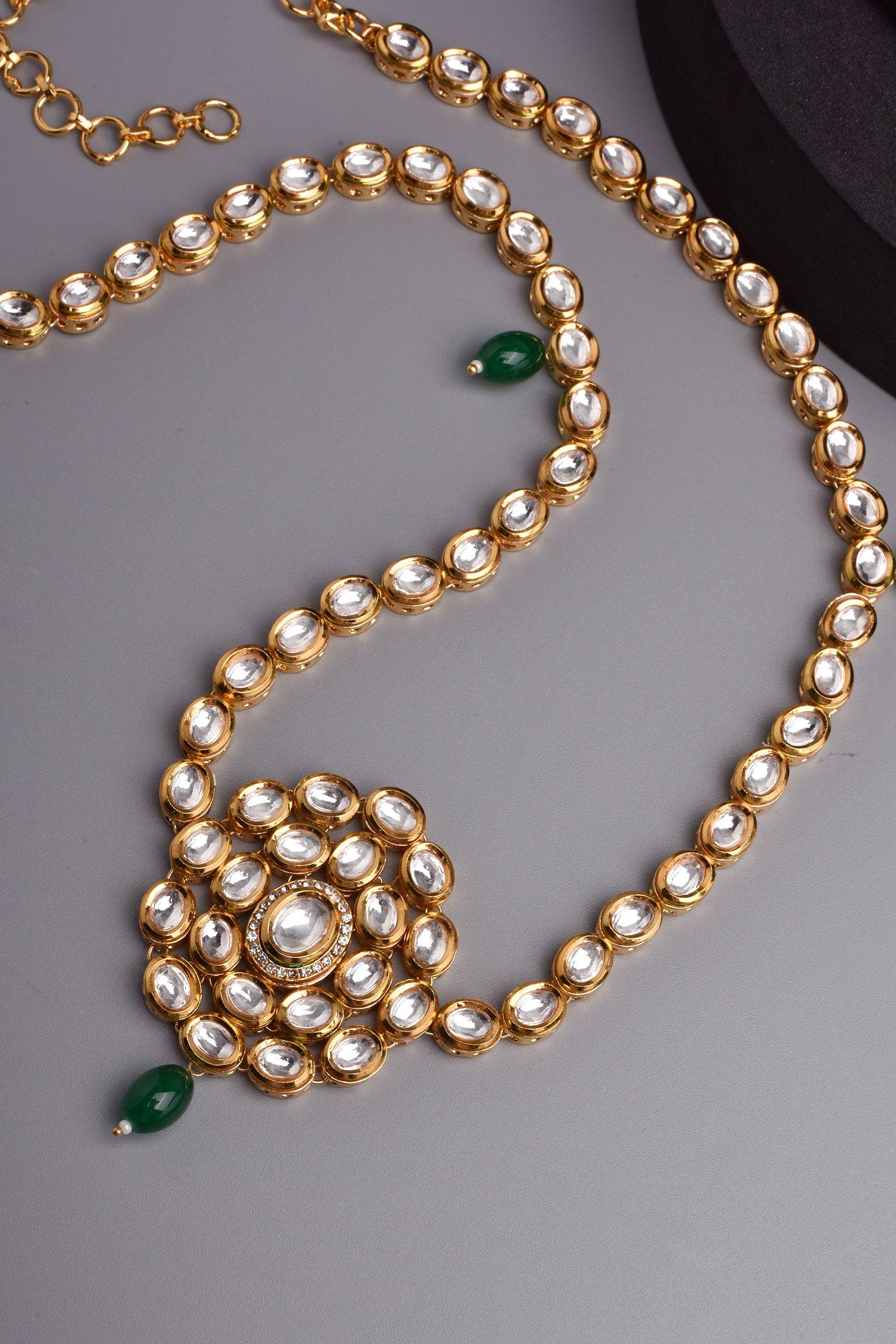 Emerald Adorn Kundan Waist Belt - Dyulokha