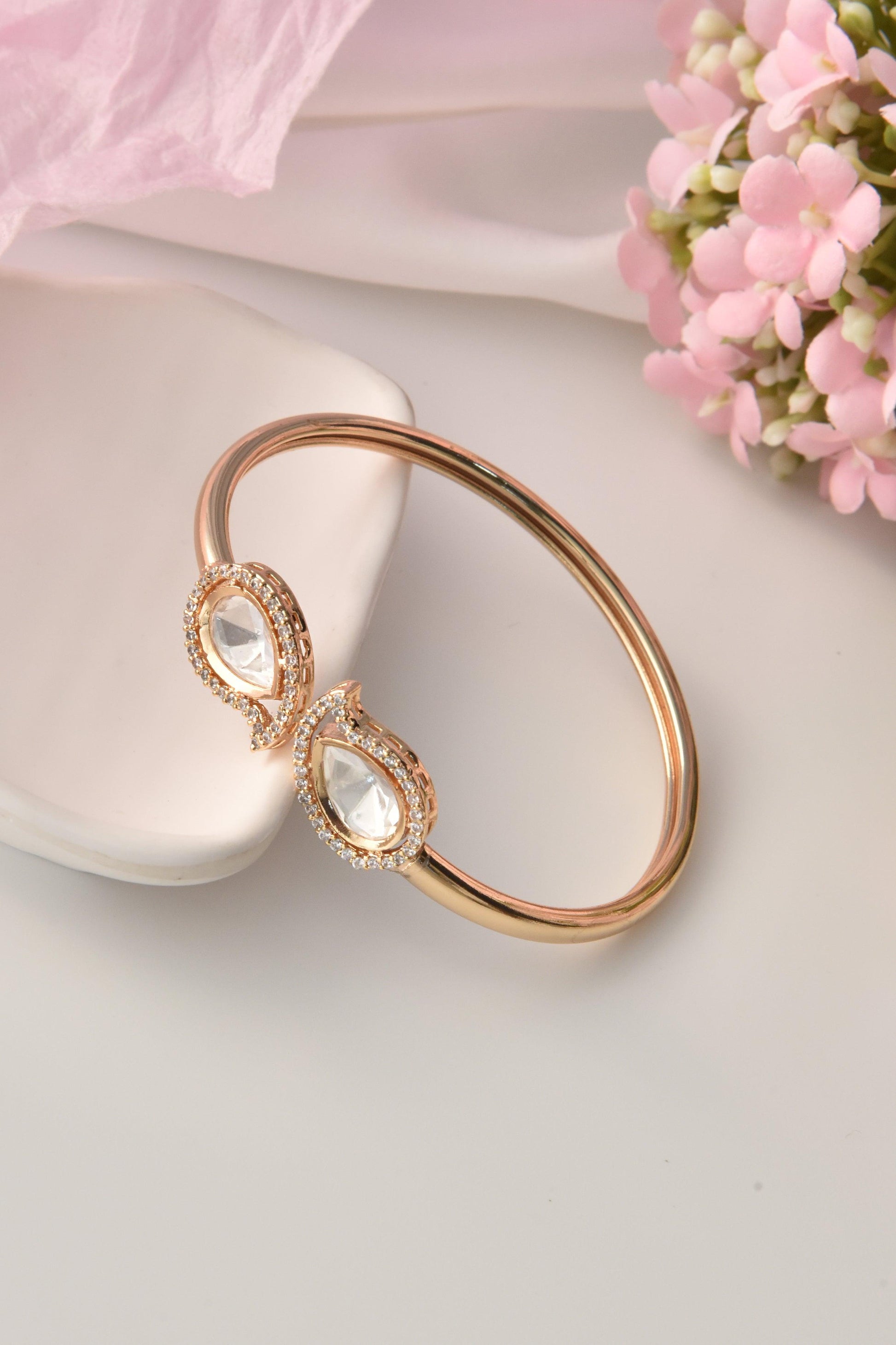 Rose Radiance Polki Bracelet - Dyulokha