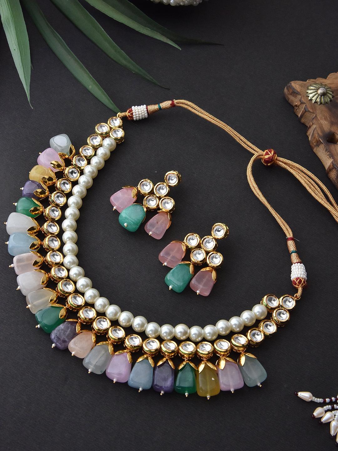 Royal Mosaic Multicolor Necklace Set - Dyulokha