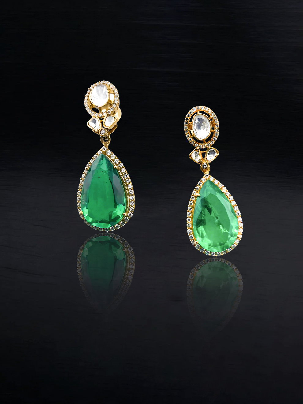Emerald Nature Charm Earrings