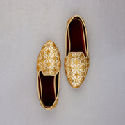 Cream Artisan Textured Closed Toe Loafers