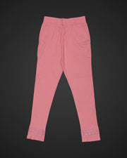 Baby Pink Cotton Straight Pants