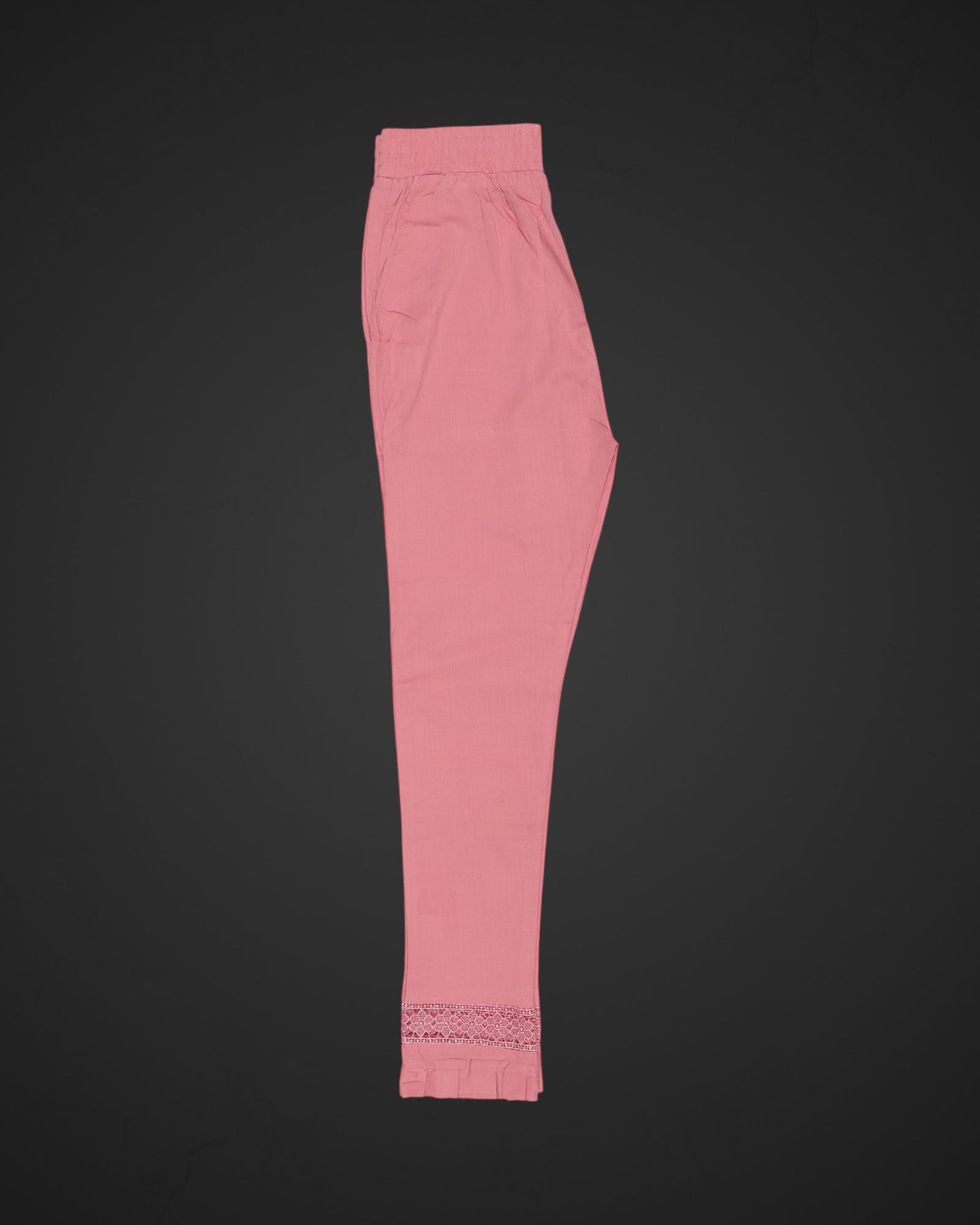 Baby Pink Cotton Straight Pants