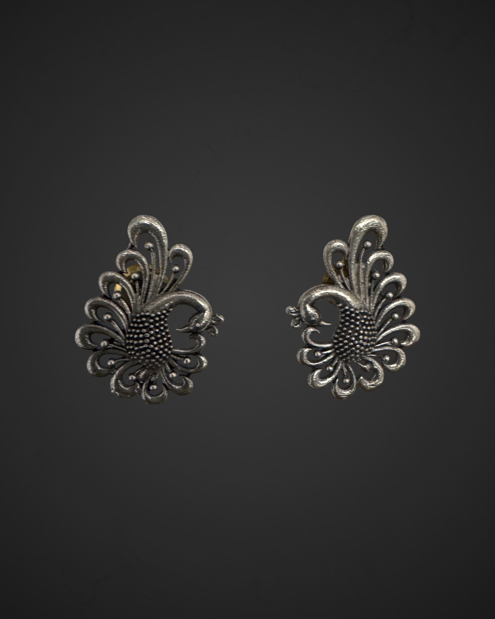 Dancing Peacock Studs