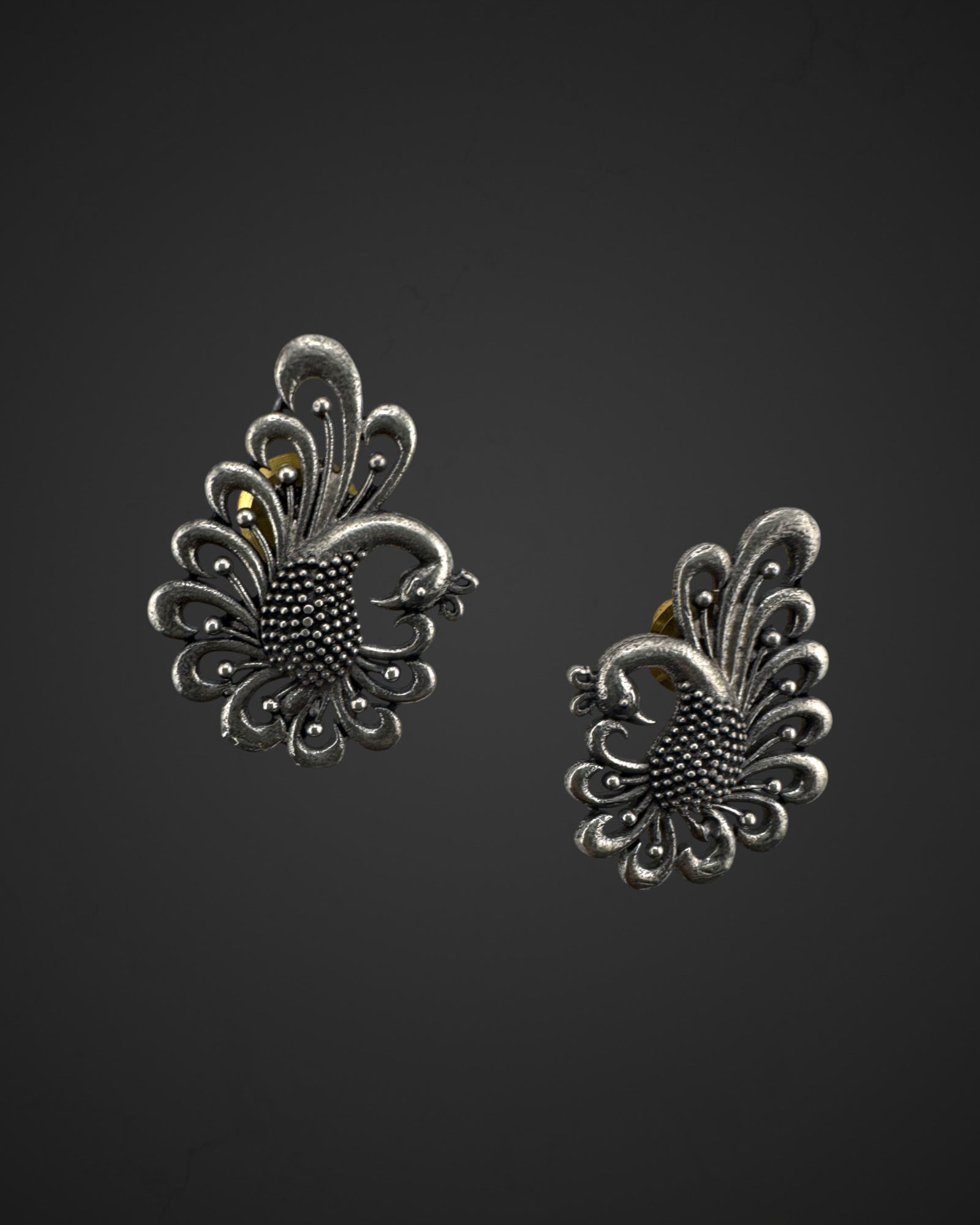 Dancing Peacock Studs