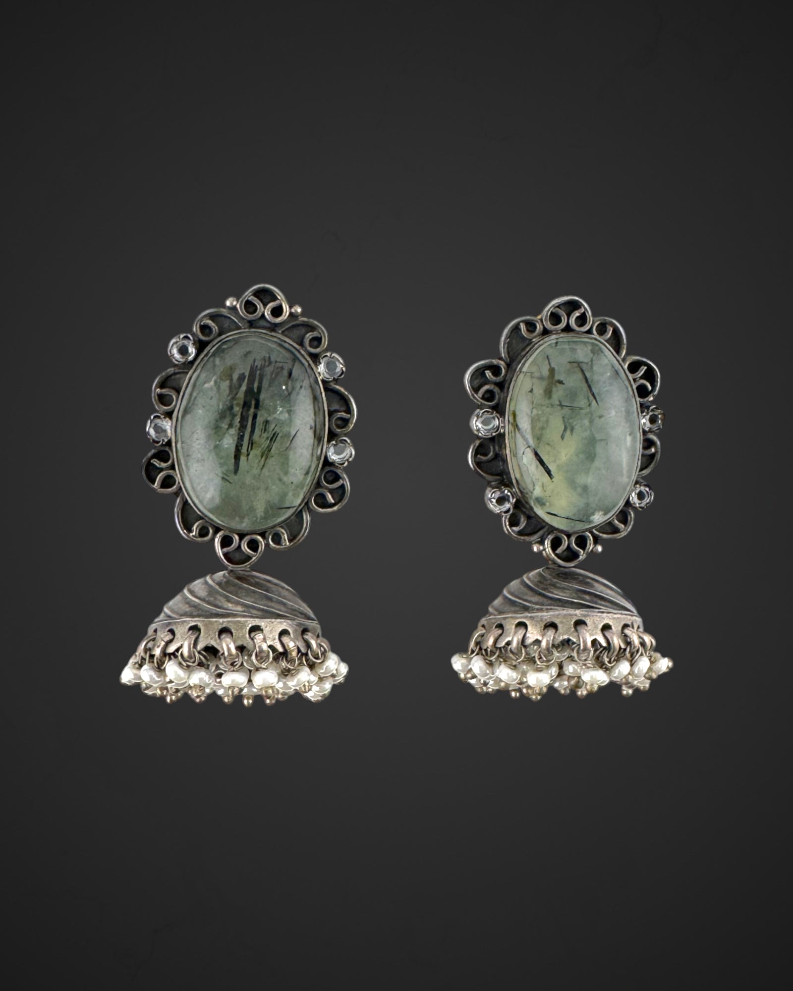 Jade Whispers Jhumkas