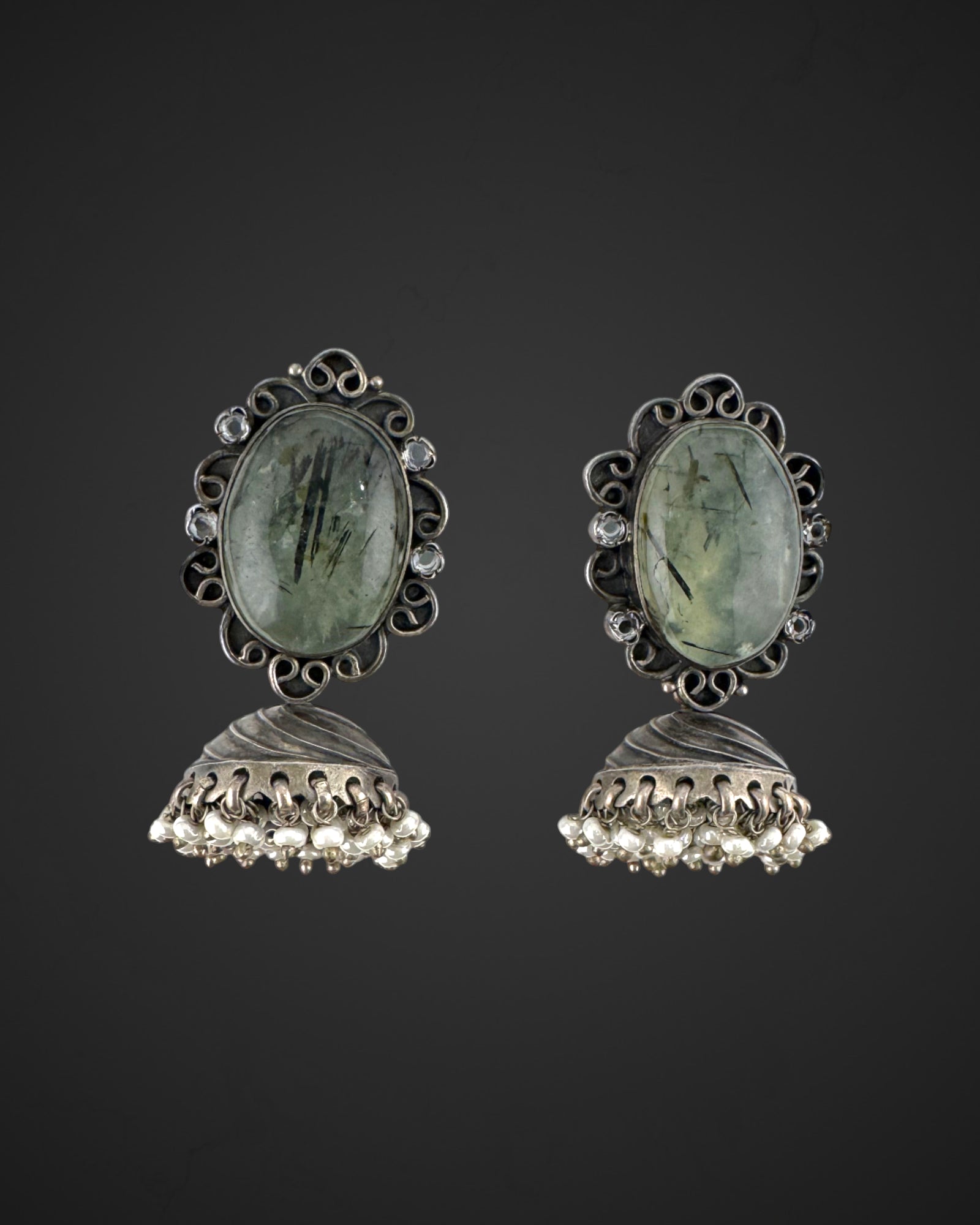 Jade Whispers Jhumkas