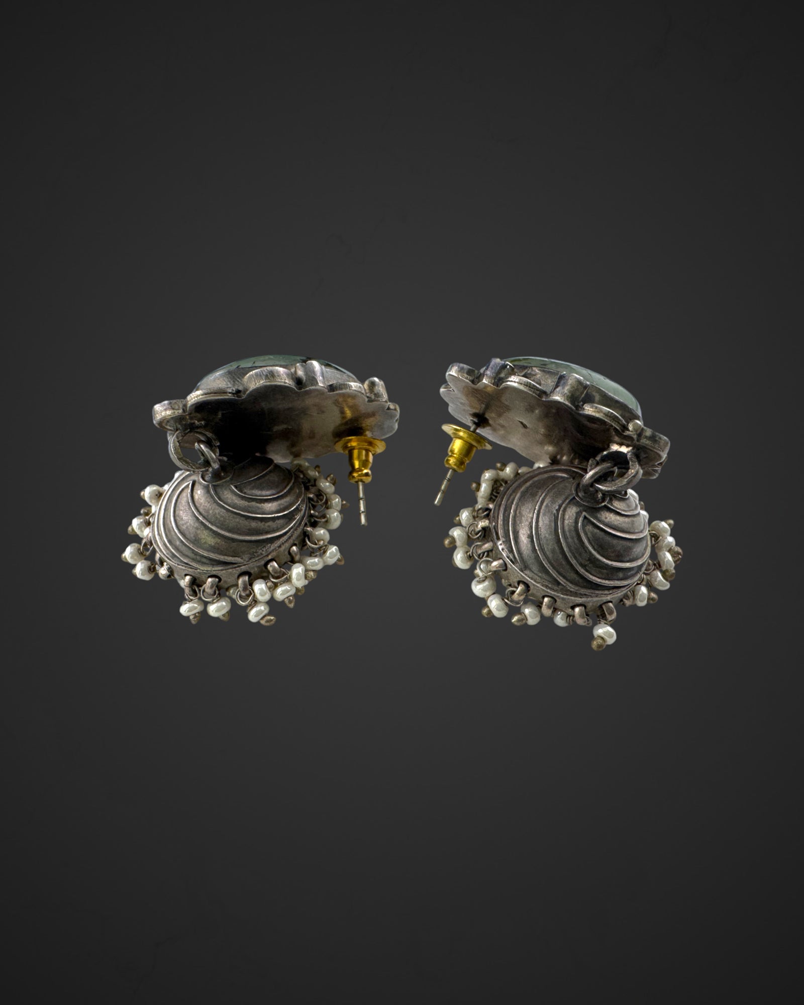 Jade Whispers Jhumkas