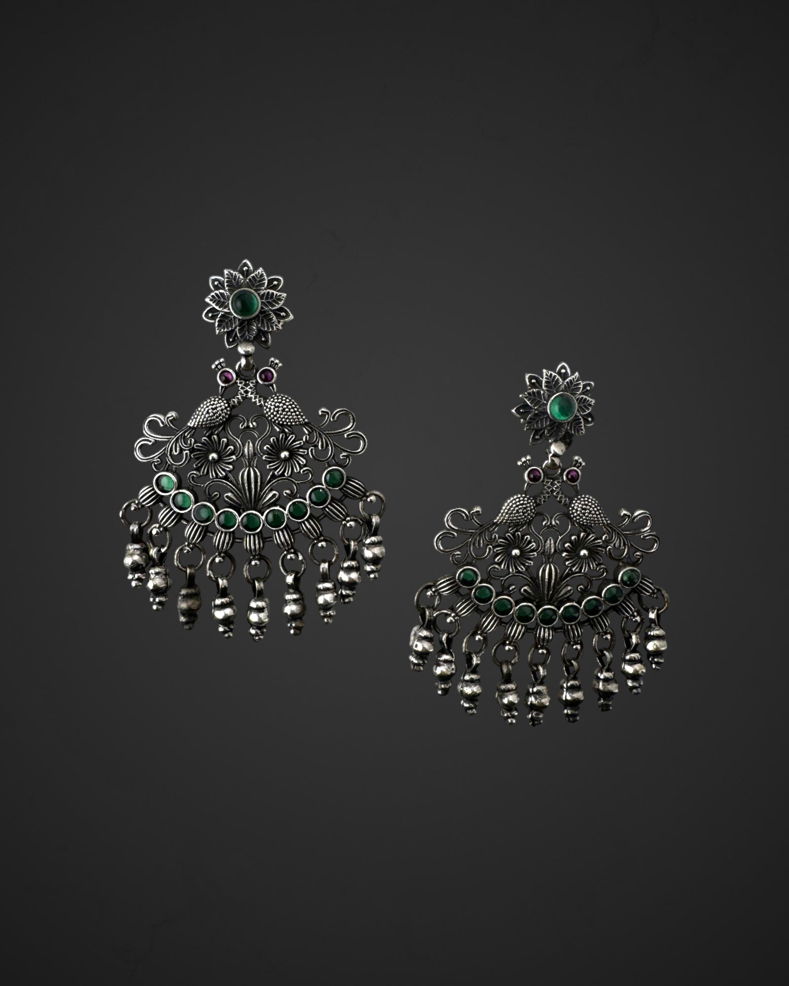 Graceful Peacock Danglers
