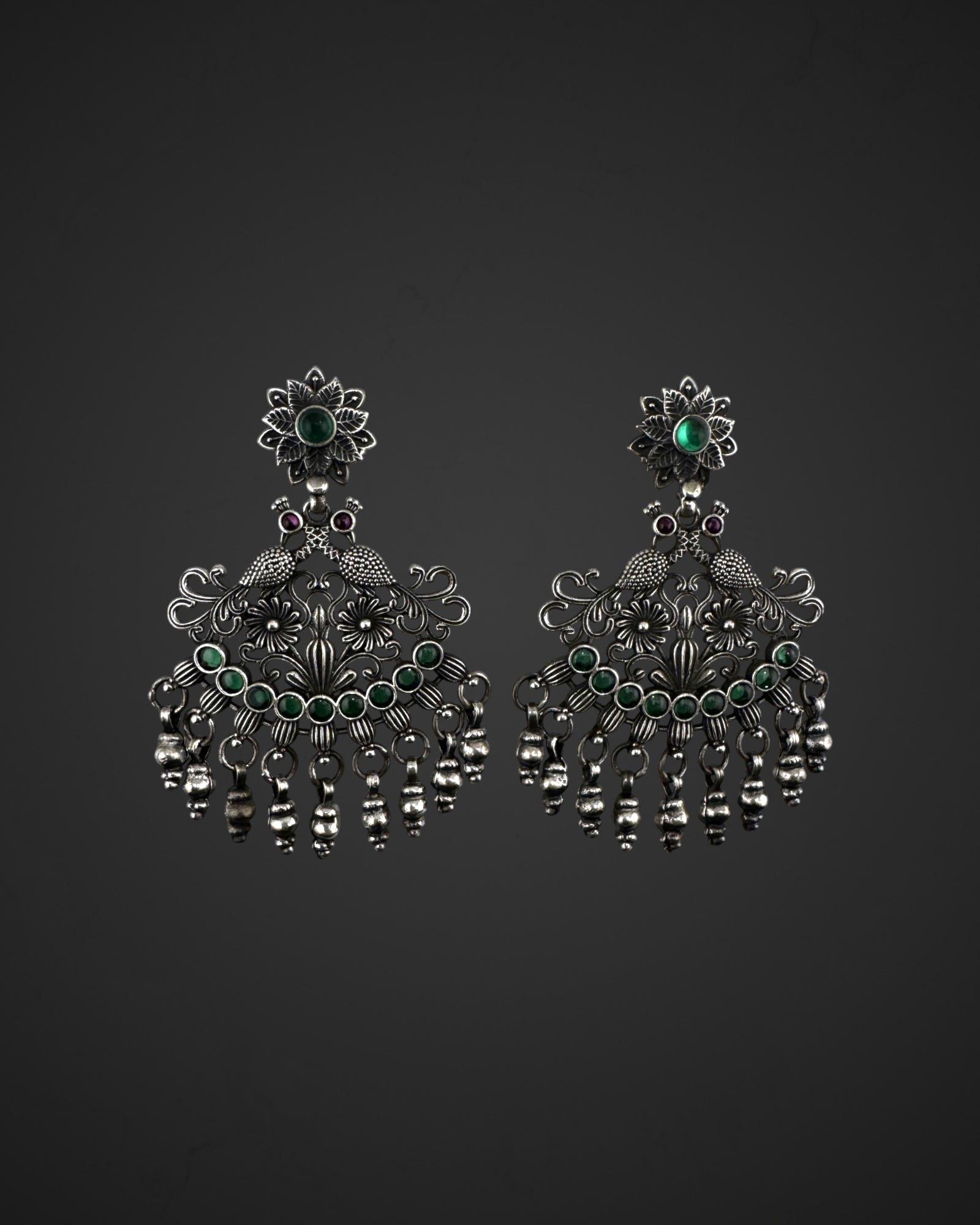 Graceful Peacock Danglers