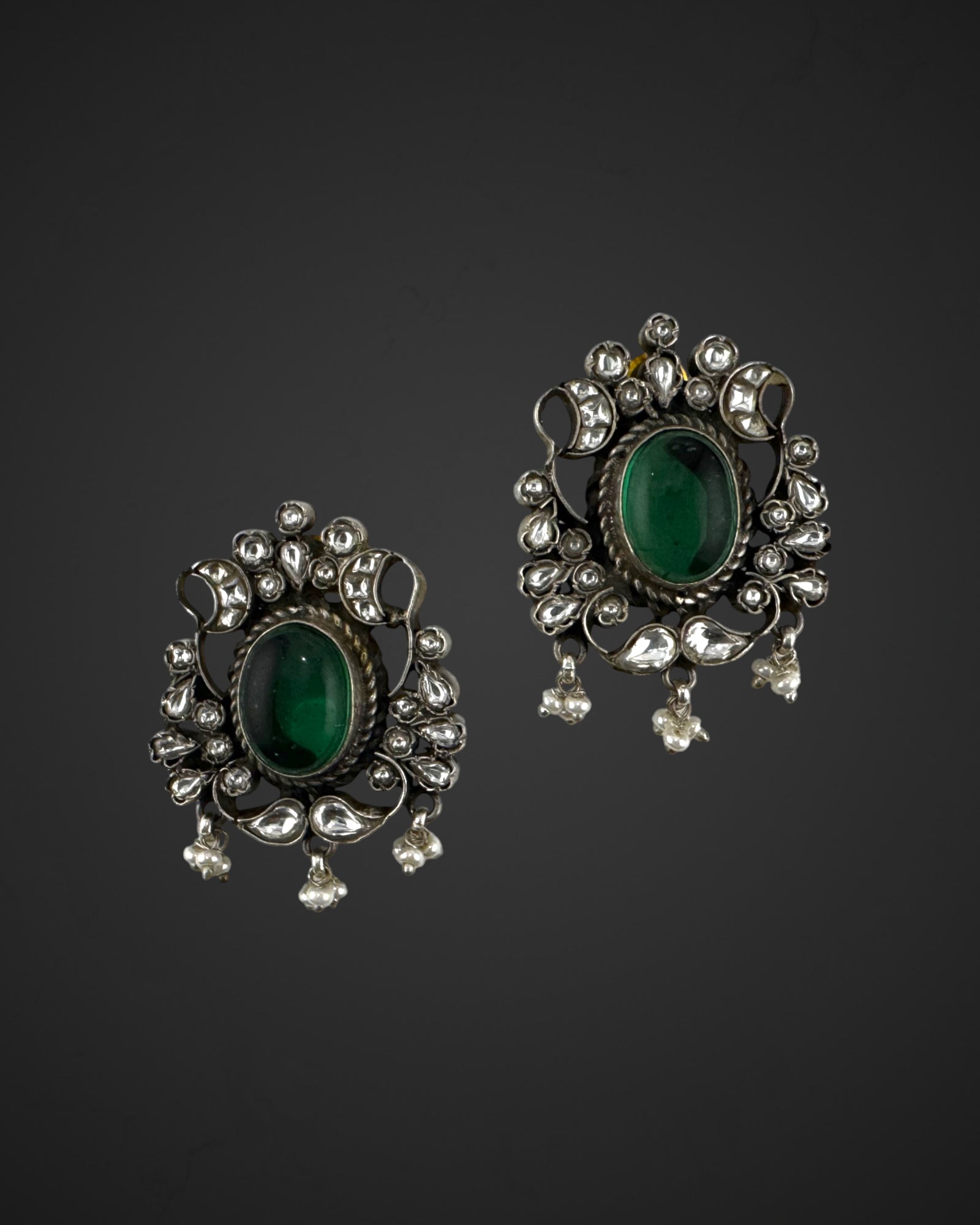 Halo Emerald Studs