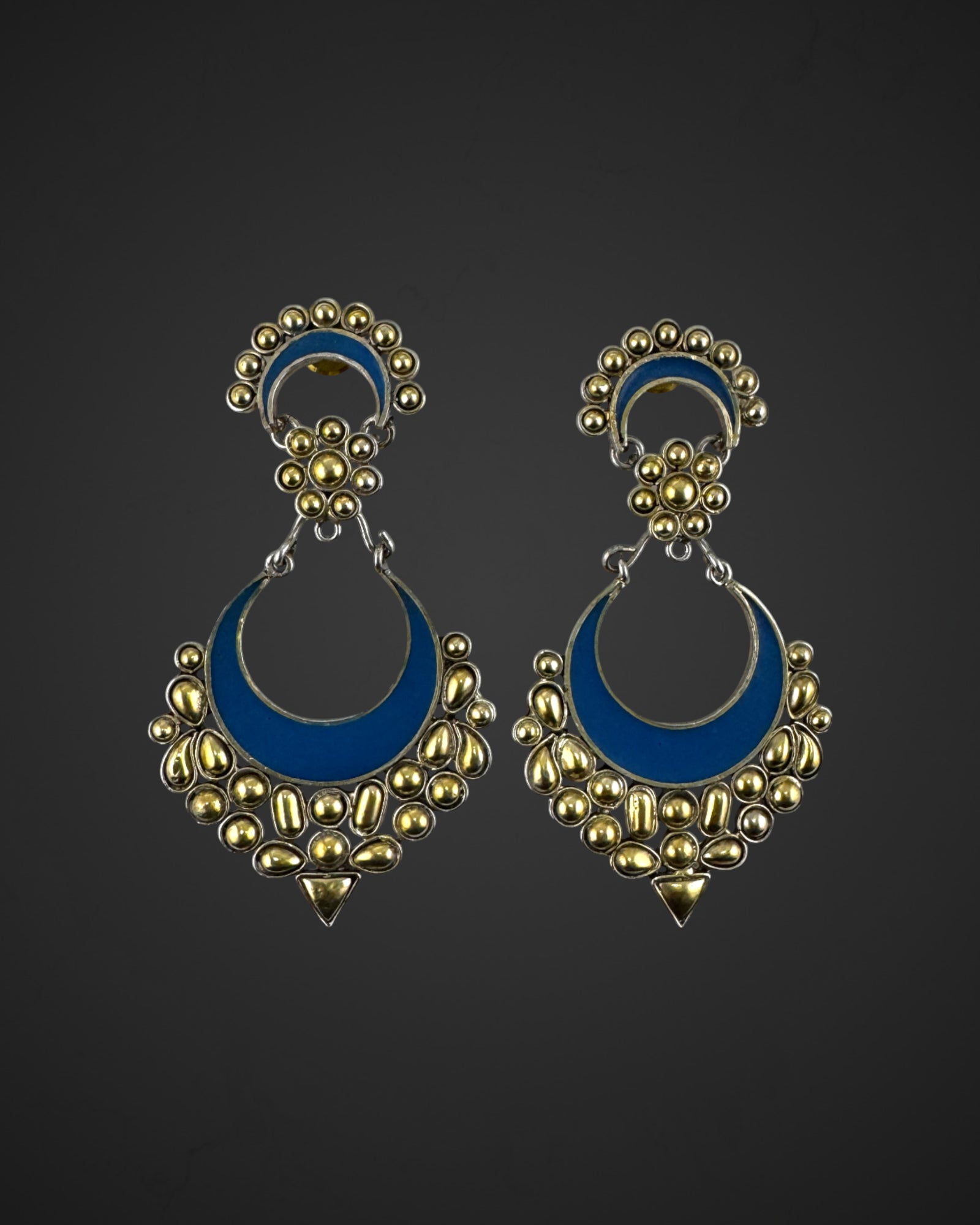 Blue and Gold Harmony Chandbalis