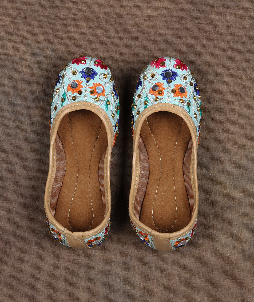 Sky Blue Heritage Textured Jutti