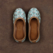 Sea Green Artisan Comfort Round Toe Jutti