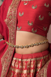 Elegant Kundan Floral Waist Belt - Dyulokha