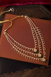 Pearly Charm Triple Strand Kundan Necklace