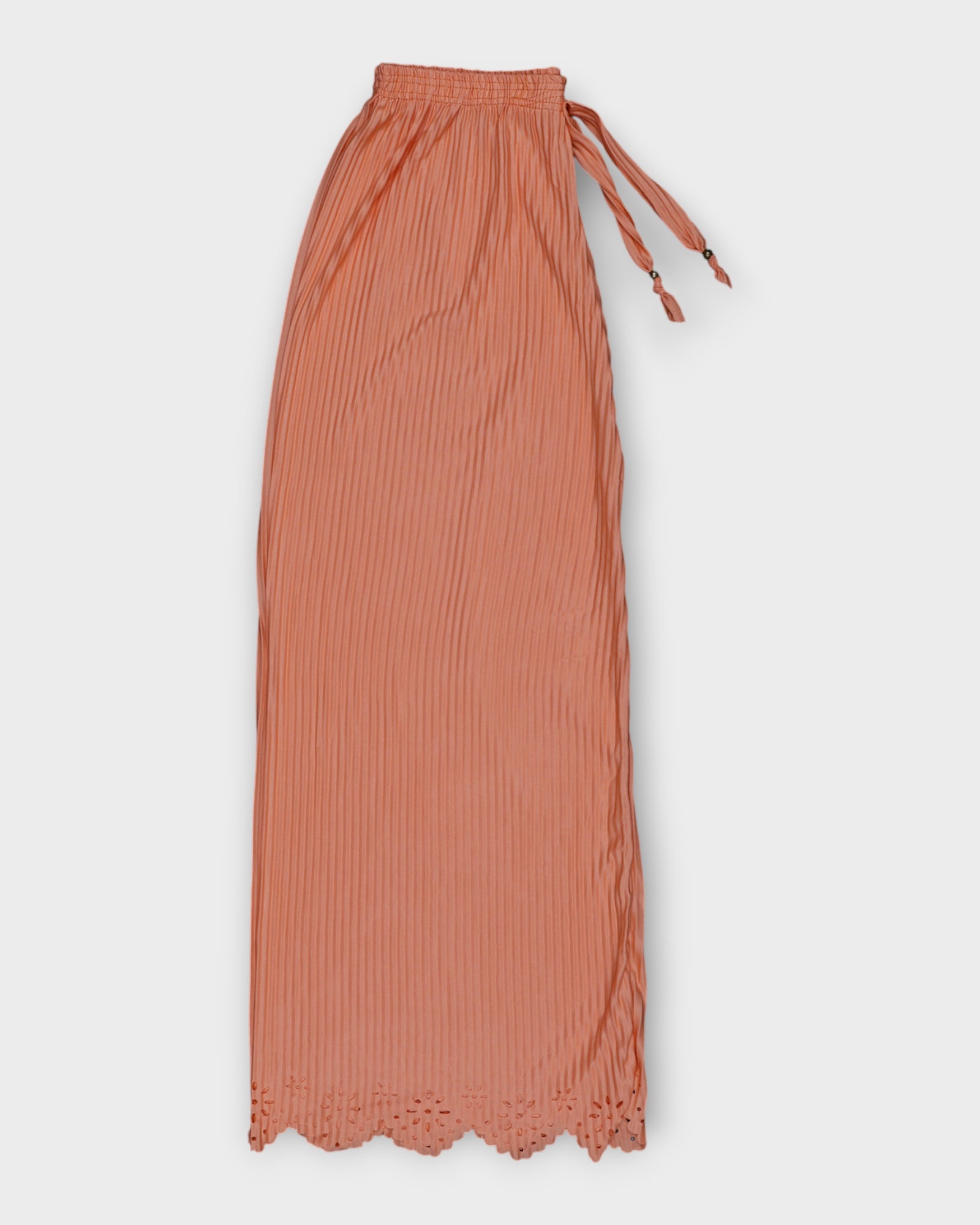 Peach Flower Print Cotton Palazzos