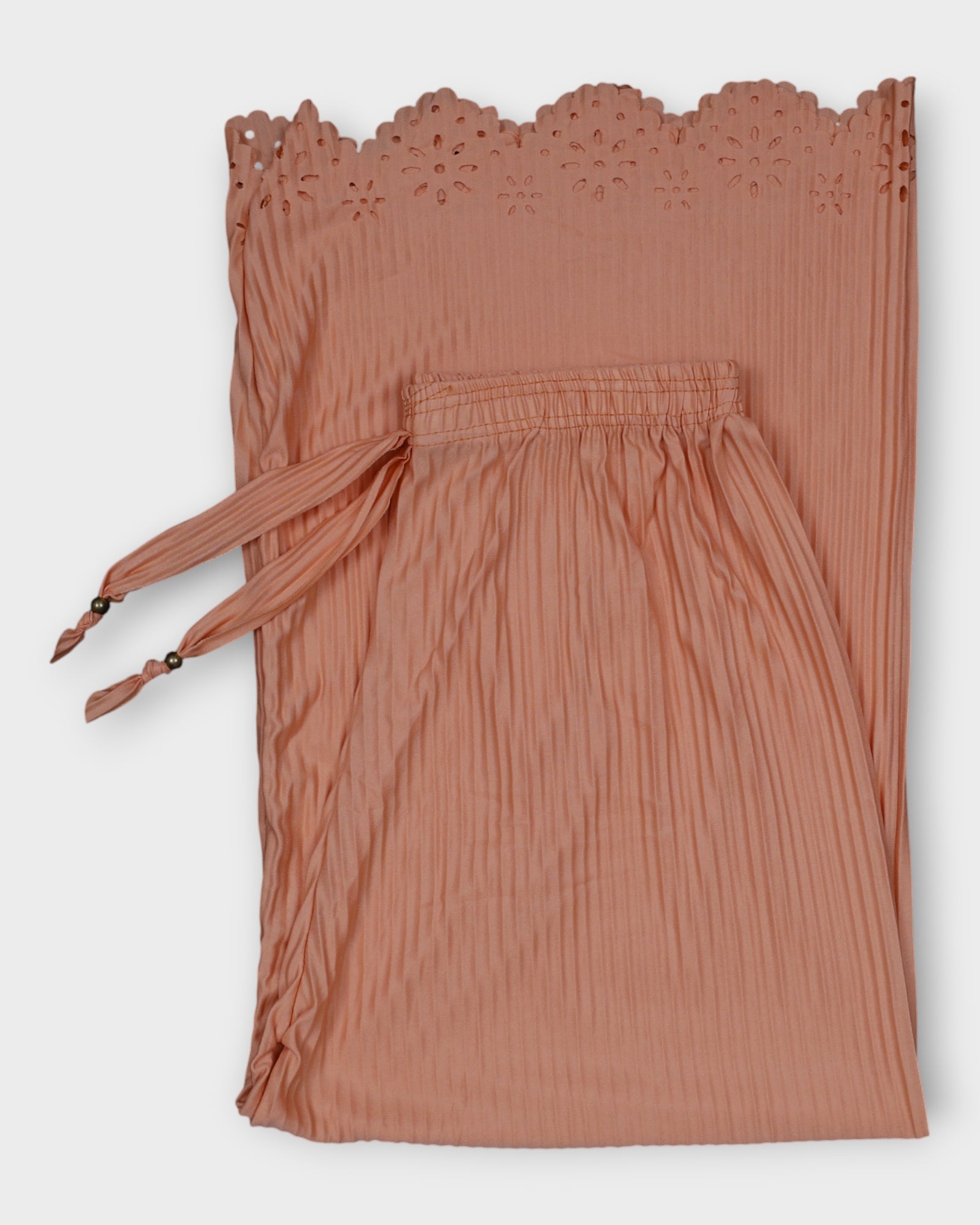 Peach Flower Print Cotton Palazzos