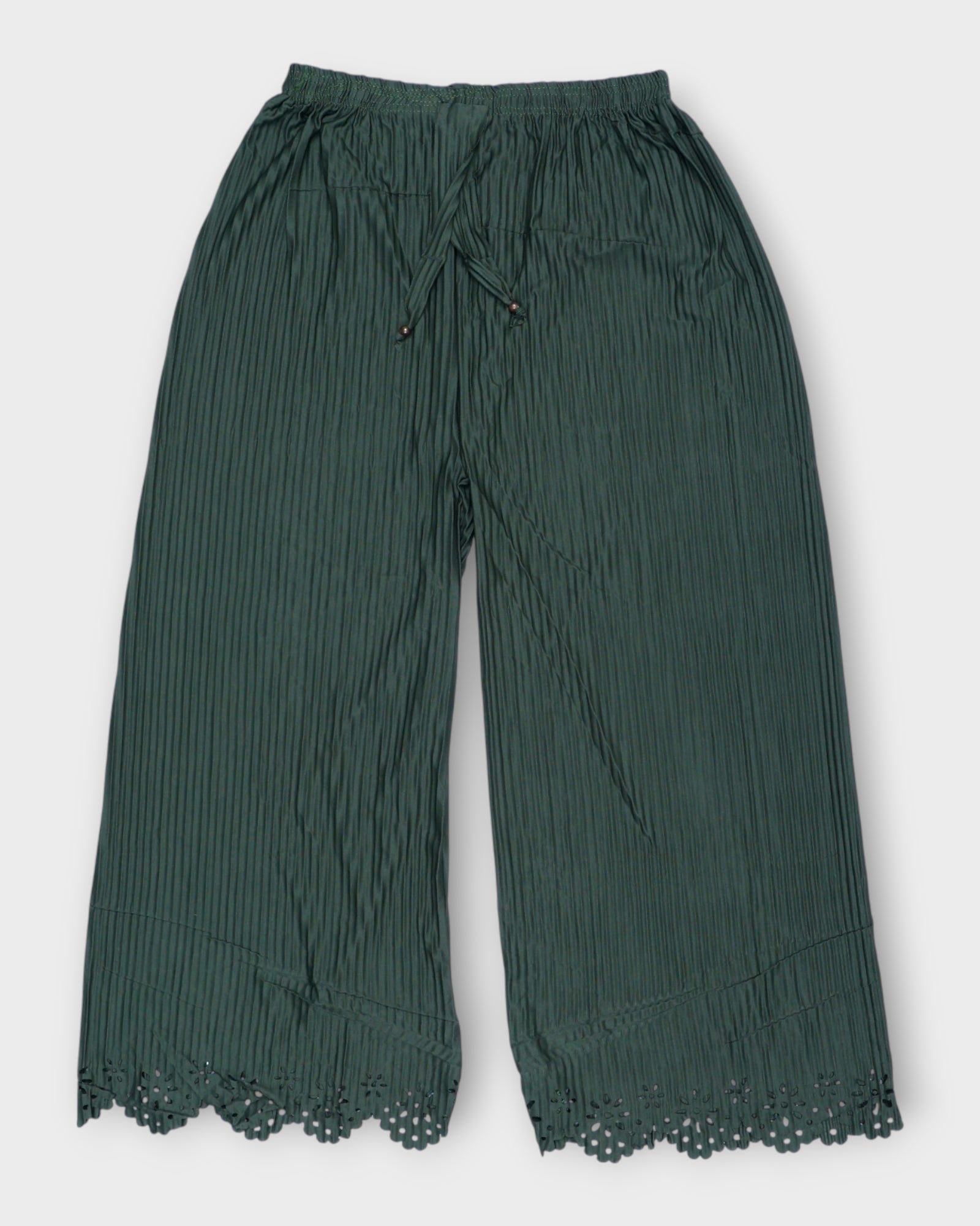 Mint Green Floral Crush Cotton Palazzos