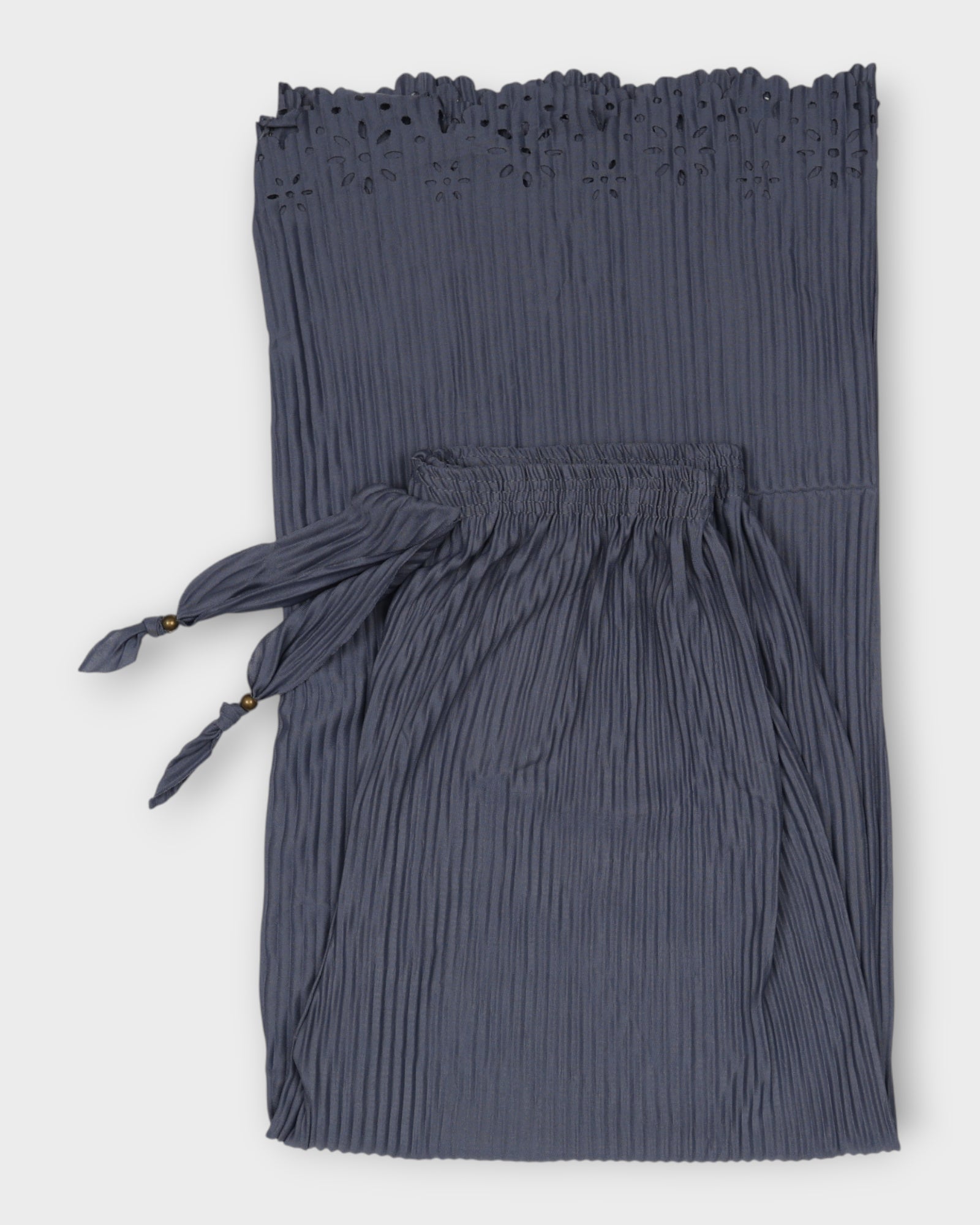 Grey Floral Ankle Detail Cotton Palazzos