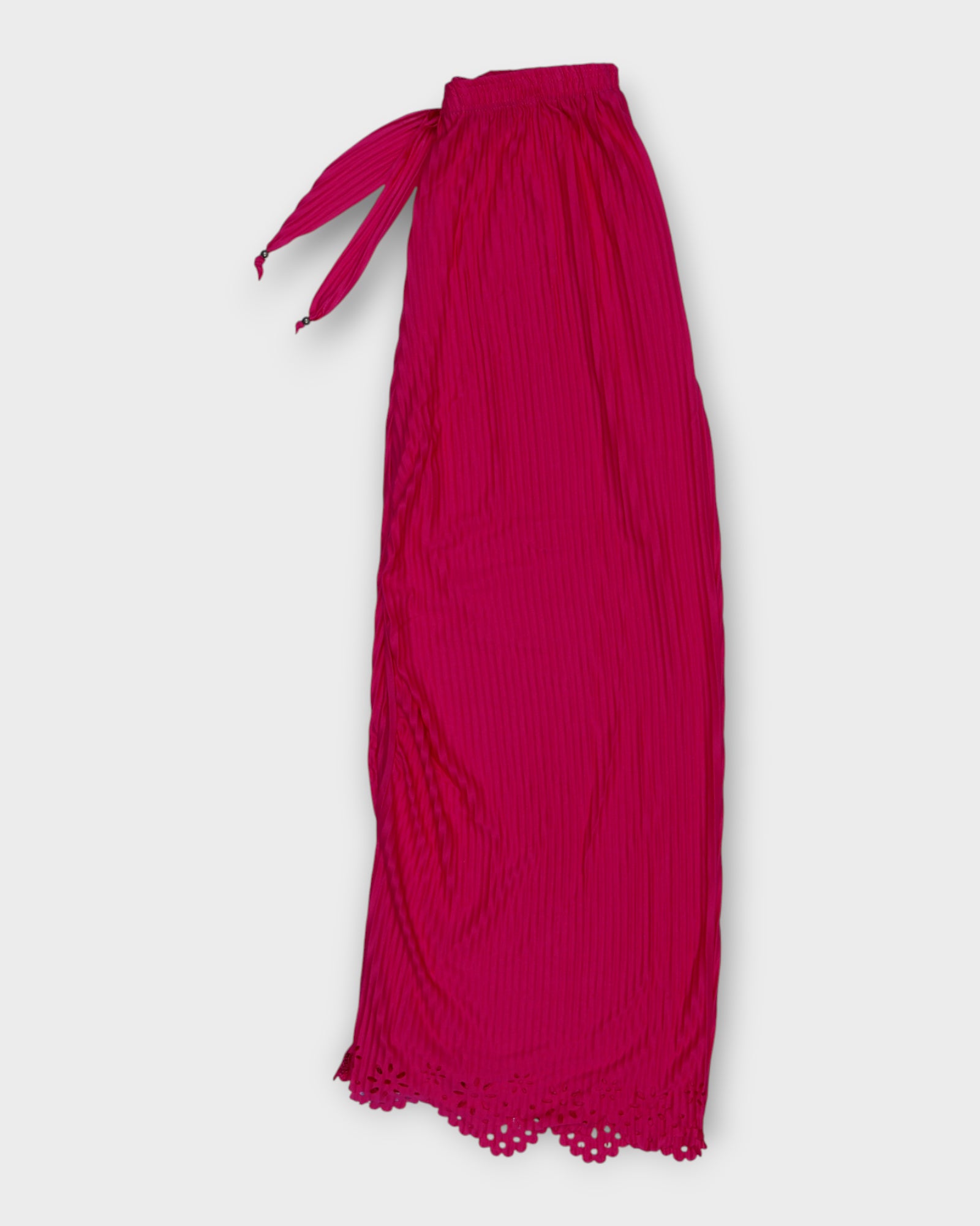 Pink Cotton Palazzos with Floral Cutwork Ankles